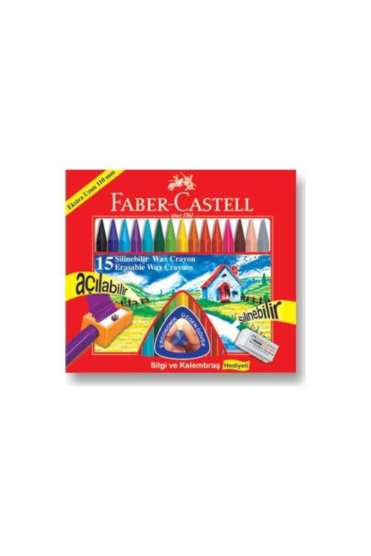 Faber Castell 15 Renk Mum Boya Wax Crayon Silinebilir Açılabilir