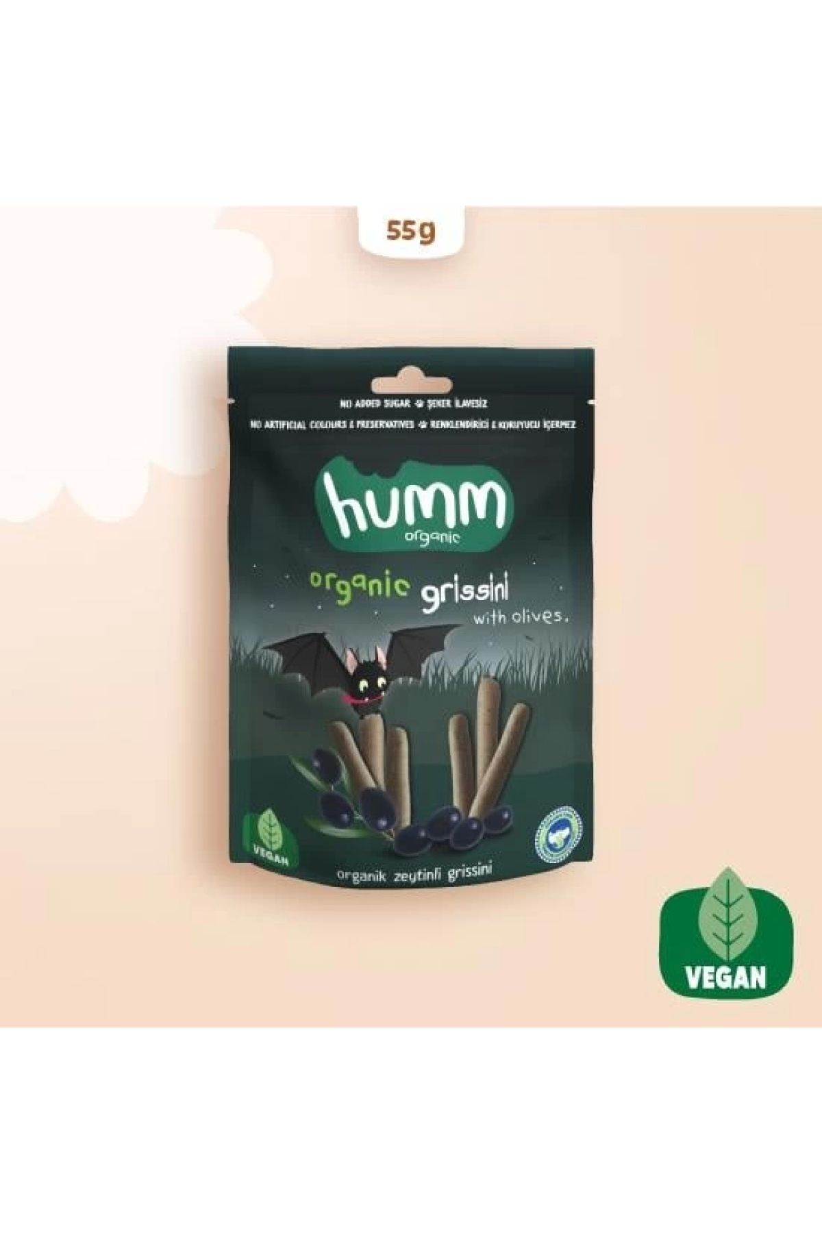 Humm Organik Vegan Zeytinli Grissini 55 gr