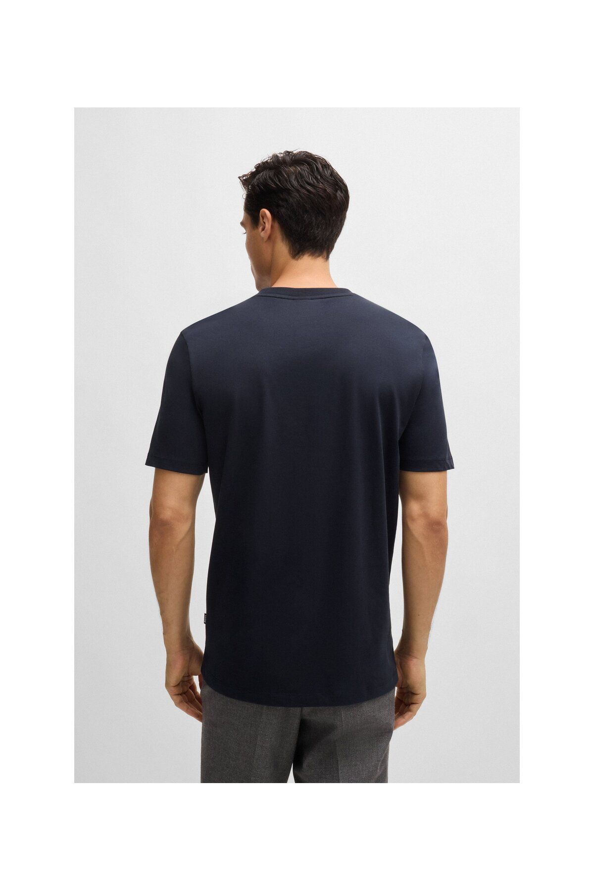 تی شرت آبی مردانه پنبه تناسب معمولی t shirt BOSS