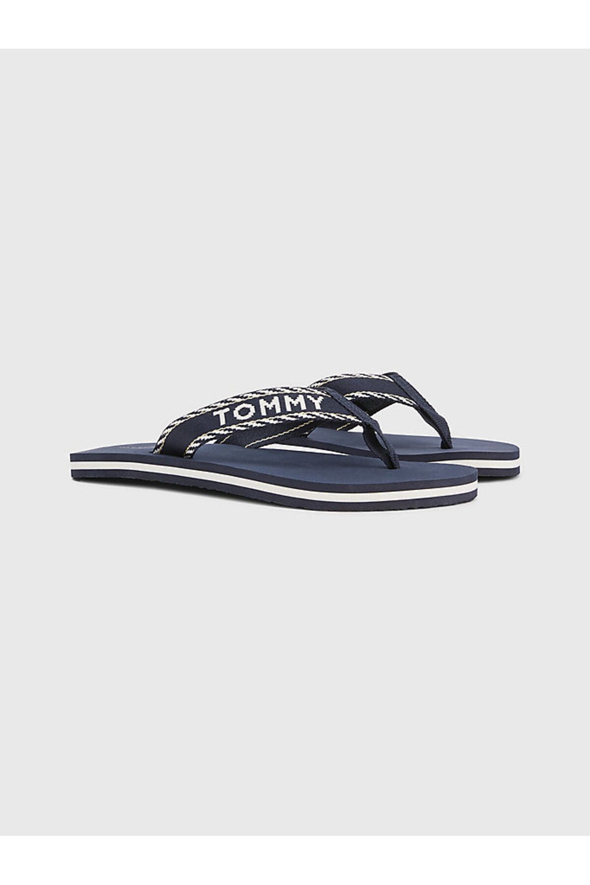 دمپایی آبی زنانه لغزنده اورجینال Tommy Hilfiger