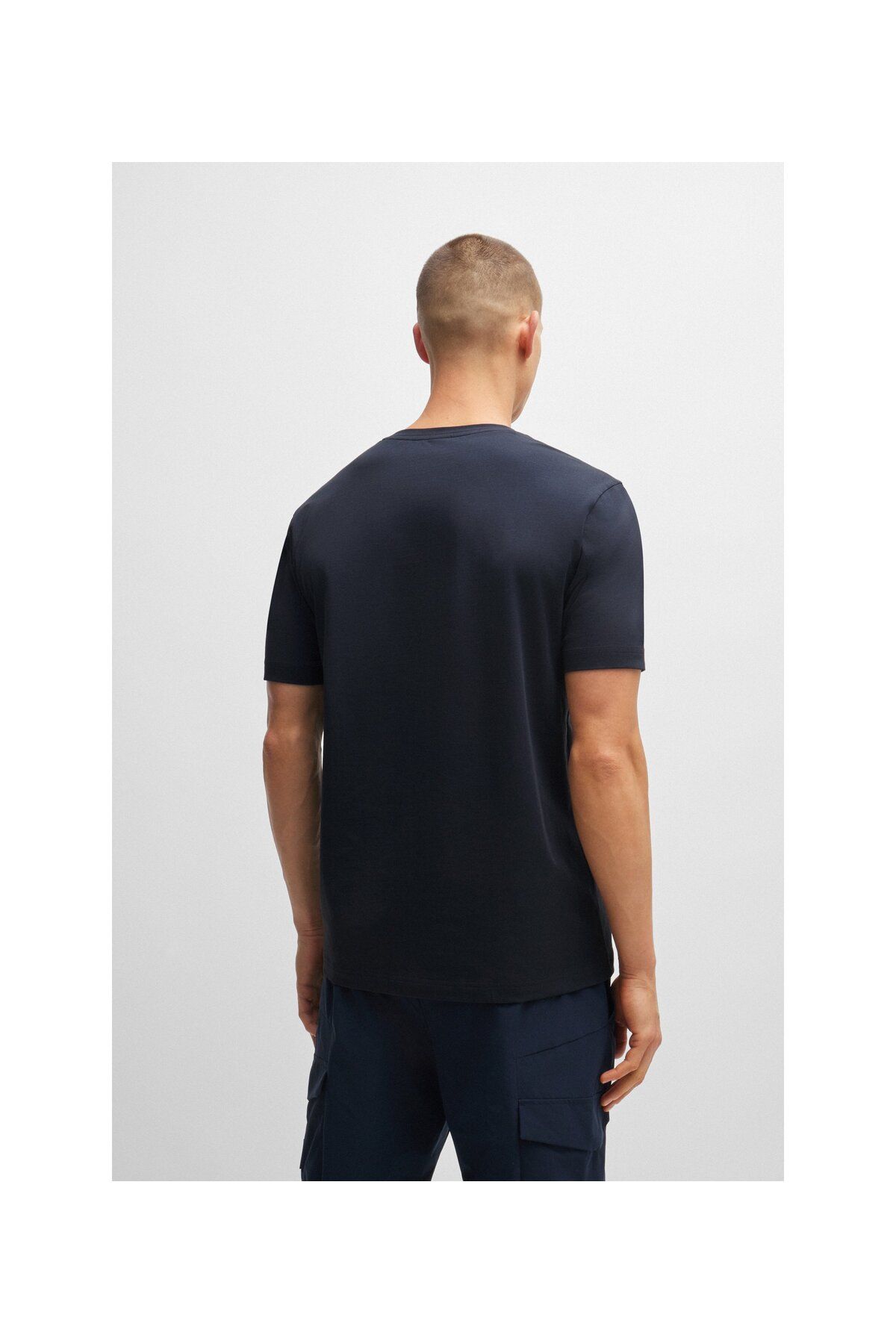 تی شرت مردانه لوگو نشان داده شده پنبه انعطاف پذیر دوتایی T SHIRT BOSS