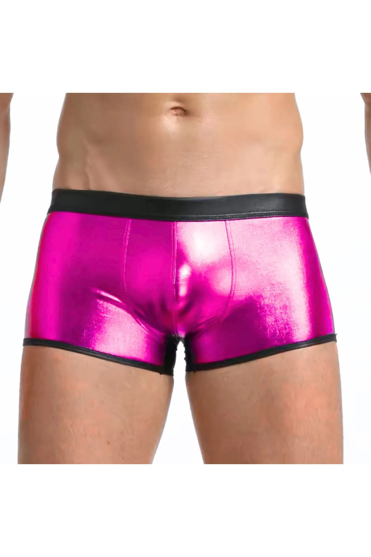 PİKARDİ Deri Görünümlü Pembe Erkek Boxer