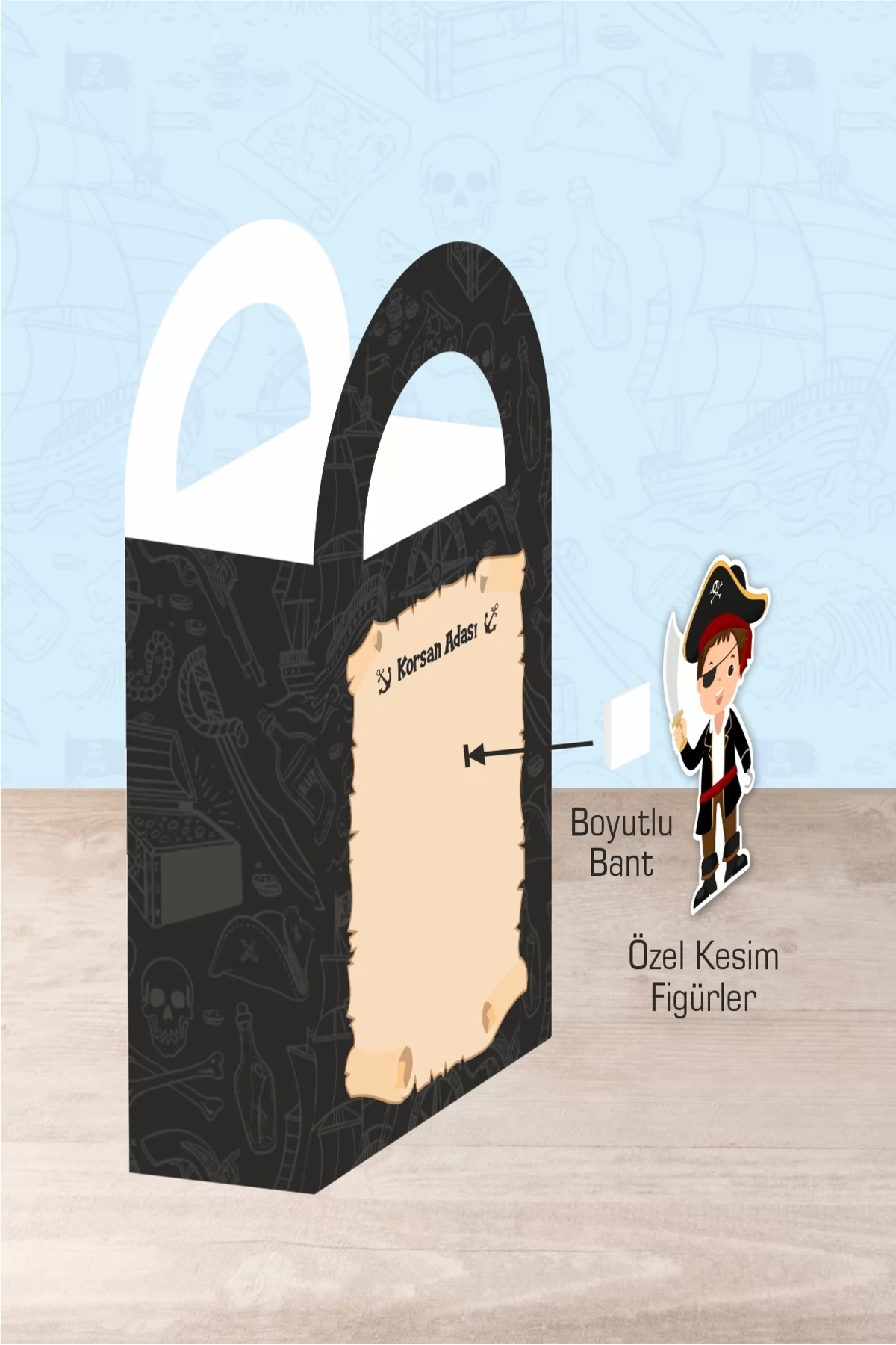 neşeli günlerim Korsan Temalı Mini Çanta 12x7 Cm 8'li Paket fotoğrafı 2 (önizleme)