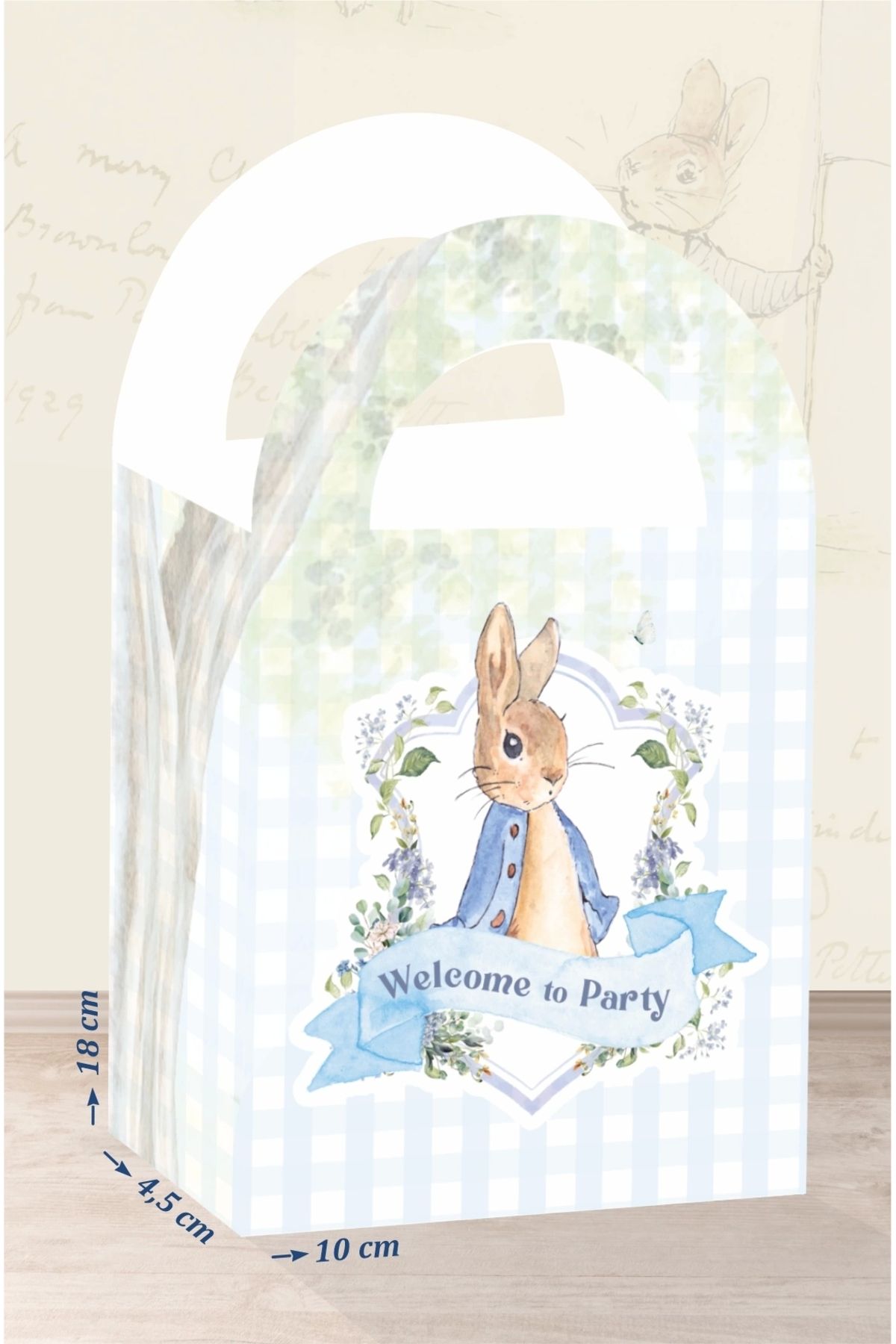 neşeli günlerim-Geantă tematică Peter Rabbit Rabbit 18x10 cm *Pachet de 8 1