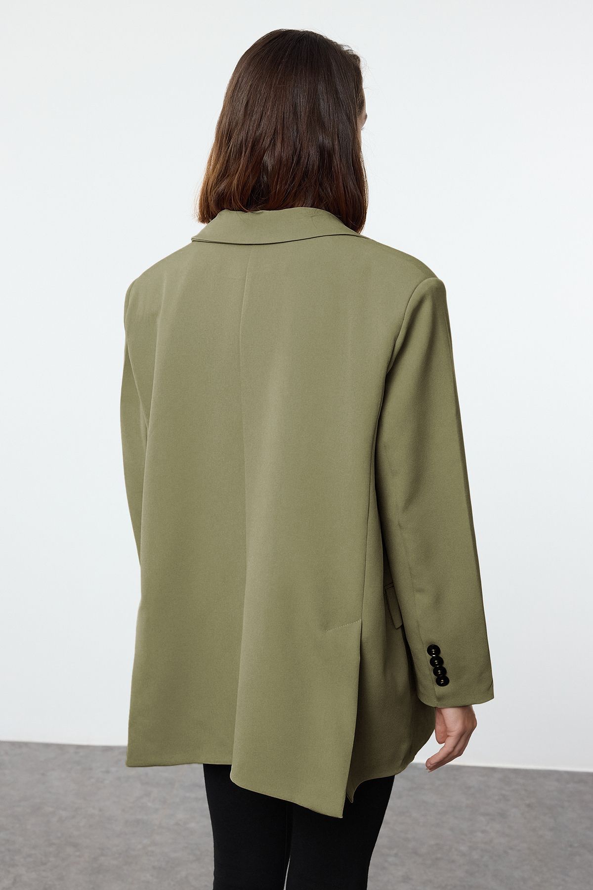Trendyol Collection-Extragroße hellkhakifarbene Blazerjacke – TWOAW24BC00107 5