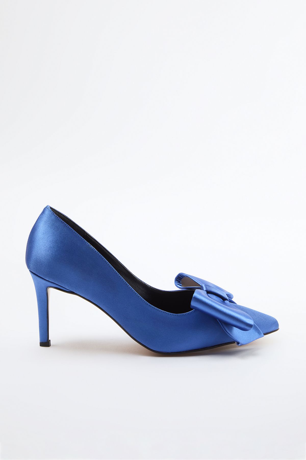 TRENDYOL SHOES-Stiletto clasic cu toc subțire albastru satinat - Pantofi cu fundă TAKAW25TO00032 5