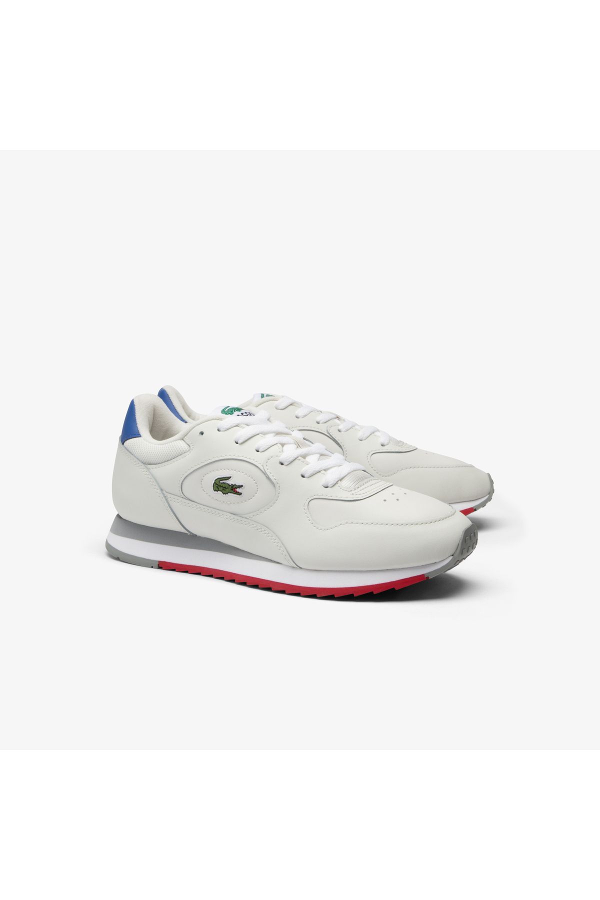 اسنیکر سفید مردانه کفش ورزشی پوست LineTrack Lacoste