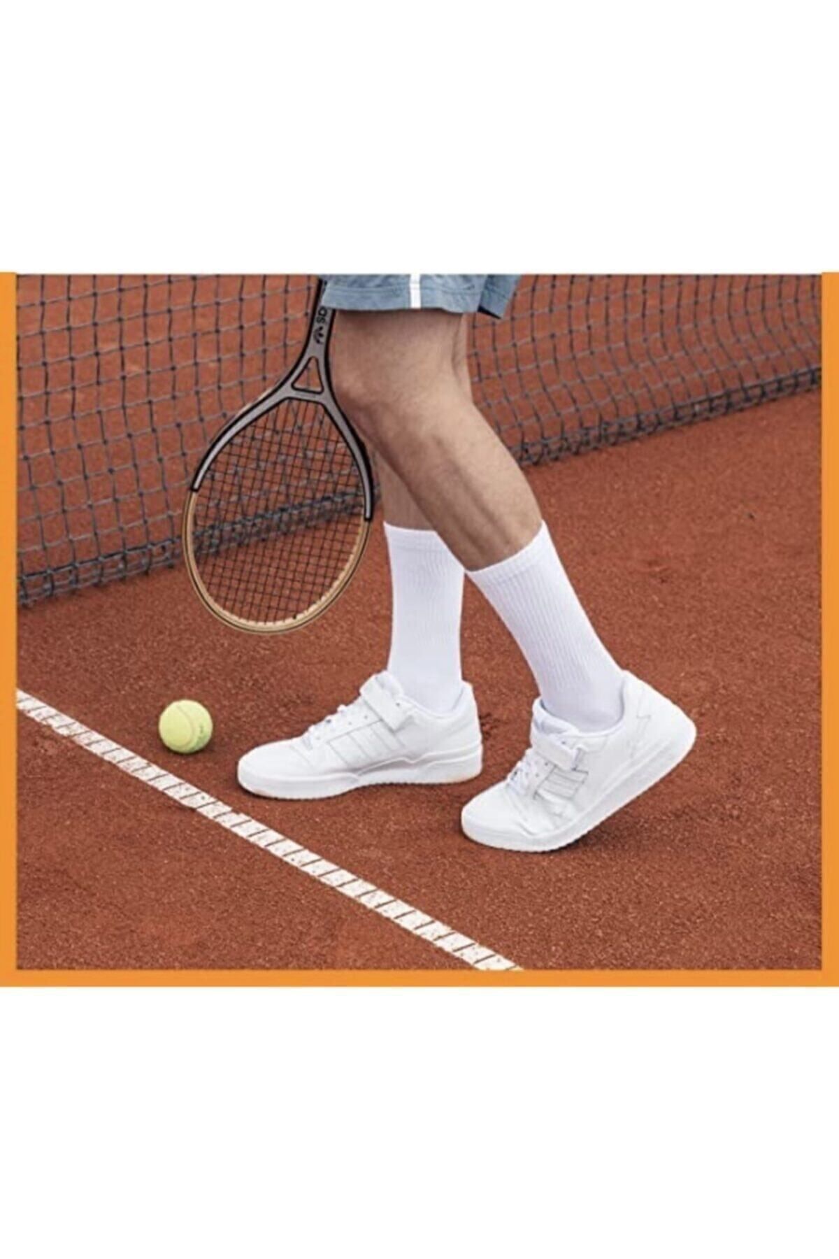 Fitilli Beyaz Soket Tenis Çorap 4lü Ekonomik Paket