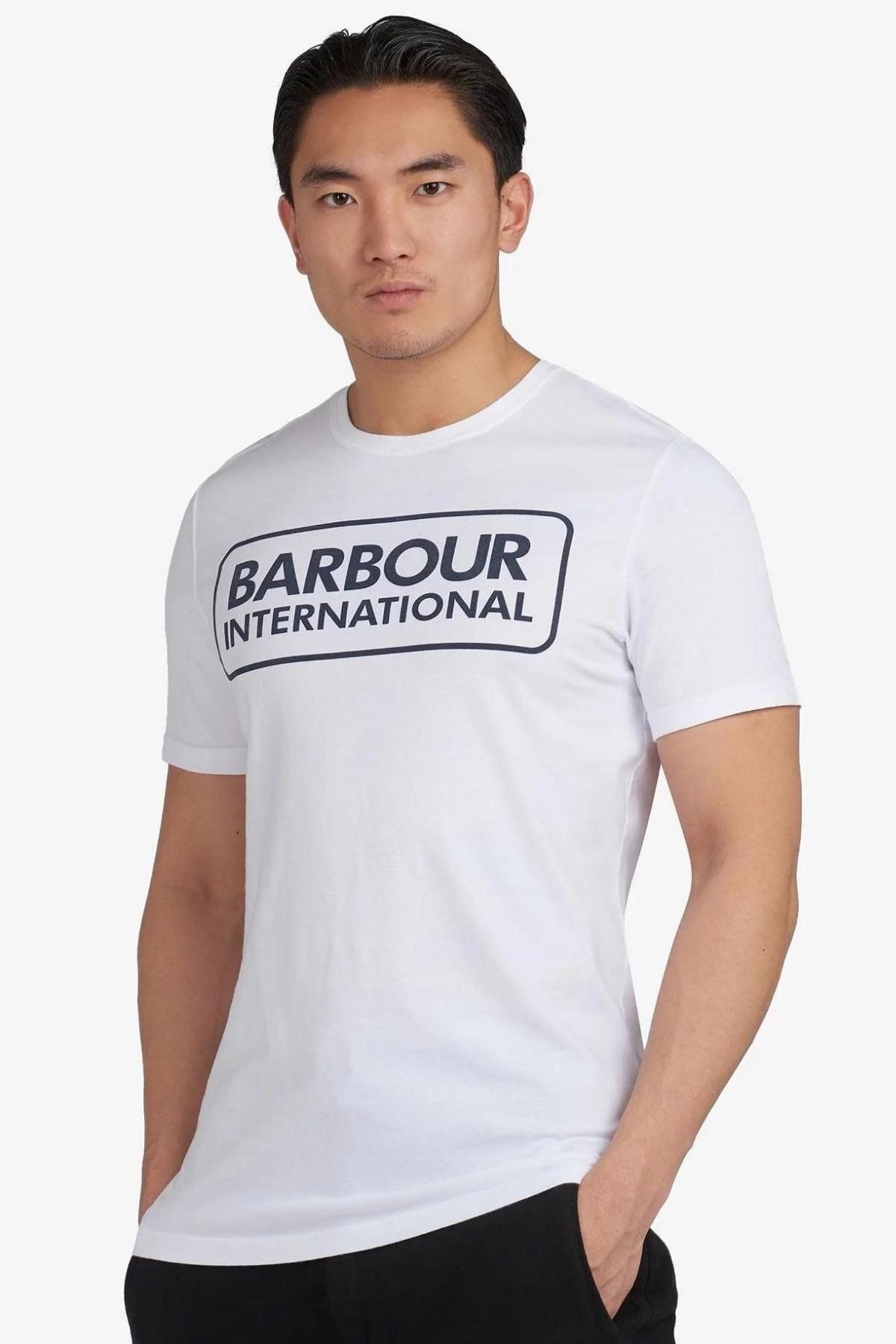 تی شرت سفید مردانه B.intl ESS LOGRE LOGO THRET WH11 Barbour