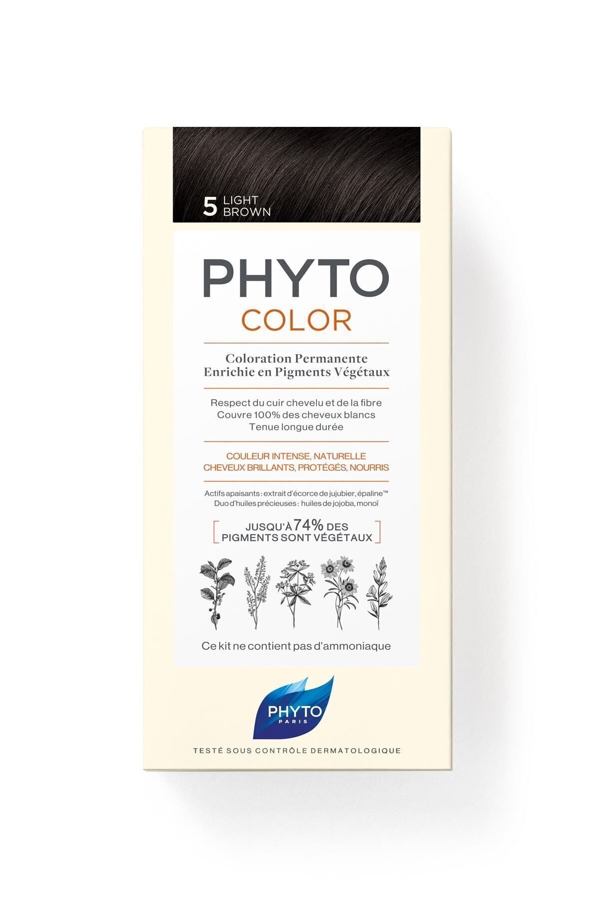 Phyto-Phytocolor 5 Light Chestnut Ammoniakfreie dauerhafte pflanzliche Haarfärbemittel 5
