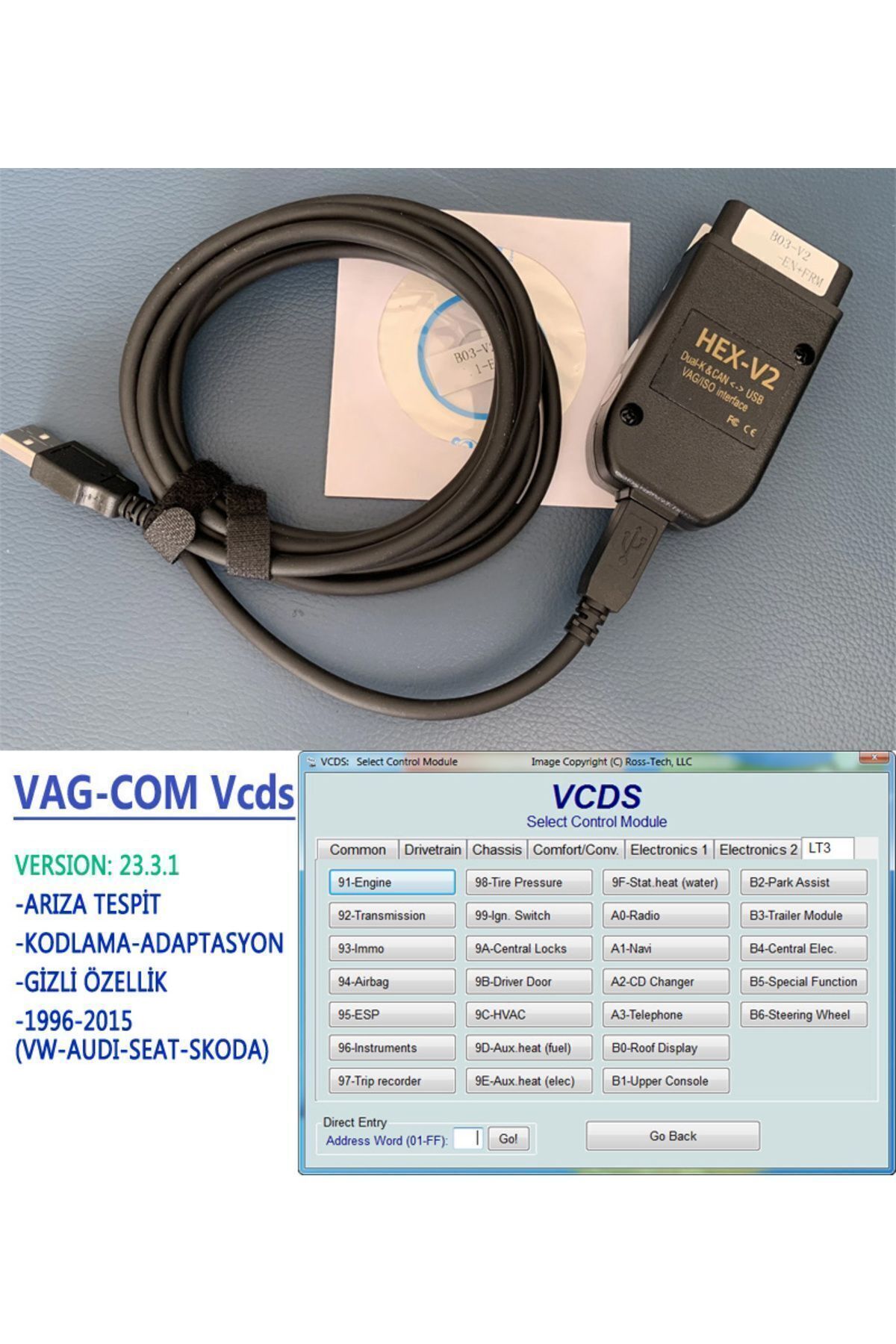 vagparts Vagcom Vcds 22.9 Ar za Tespit Kodlama Gizli Ozellik Adaptasyon Hex V2 Fiyat Yorumlar Trendyol