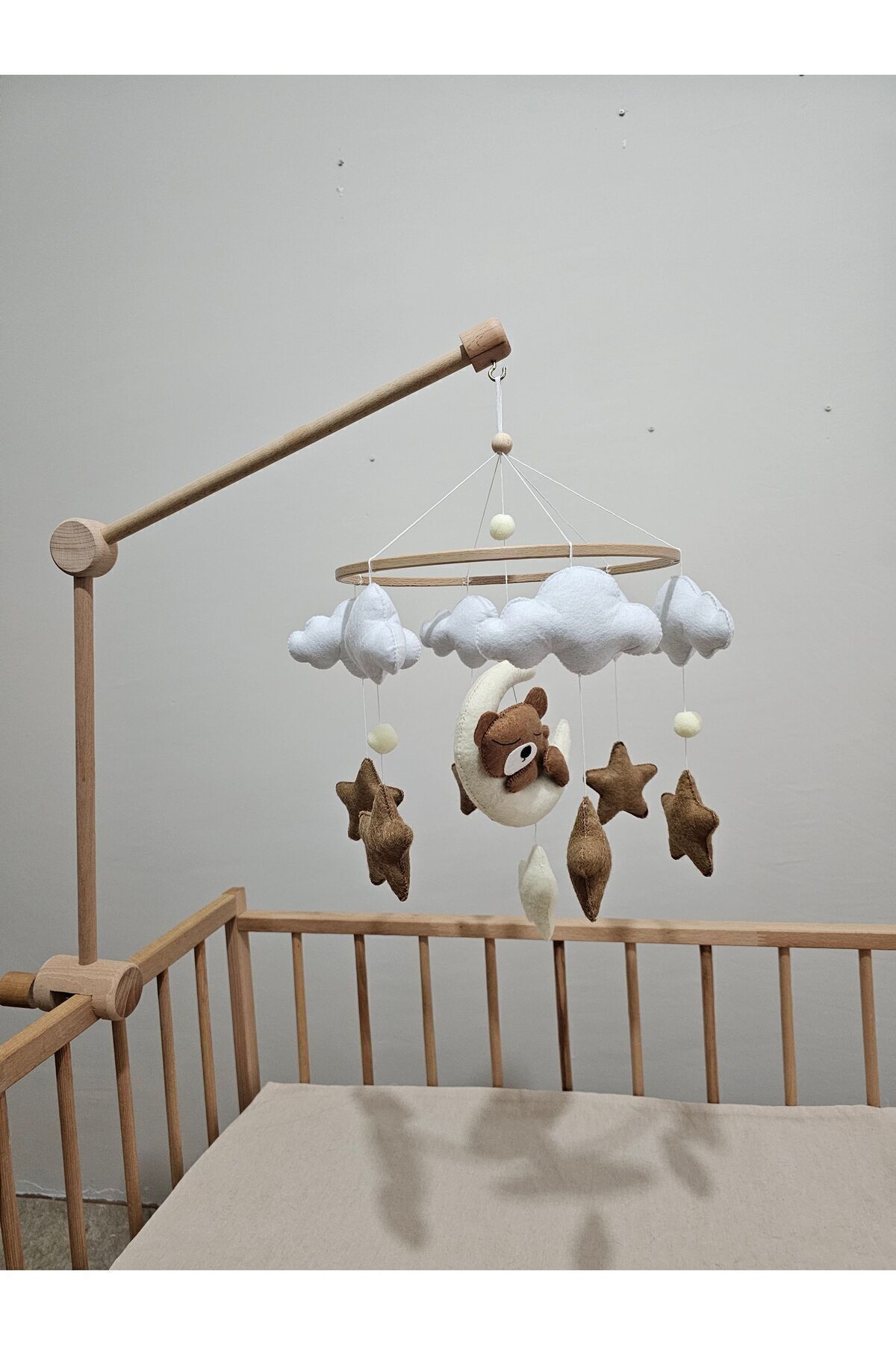 hobiimobiii Dönence(Müzikli) Bebek beşik süsü uyuyan ayıcık fotoğrafı 5 (önizleme)