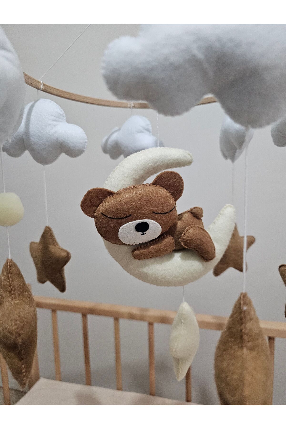 hobiimobiii Dönence(Müzikli) Bebek beşik süsü uyuyan ayıcık fotoğrafı 3 (önizleme)