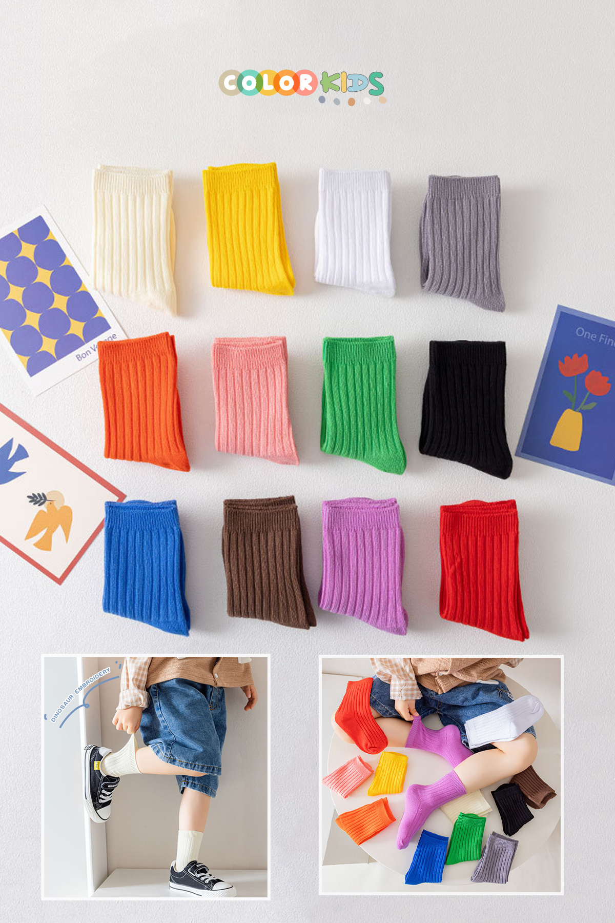Color Socks 5 Çift Çocuk Ilkbahar - Yaz Soket Çorap Seti fotoğrafı 3 (önizleme)