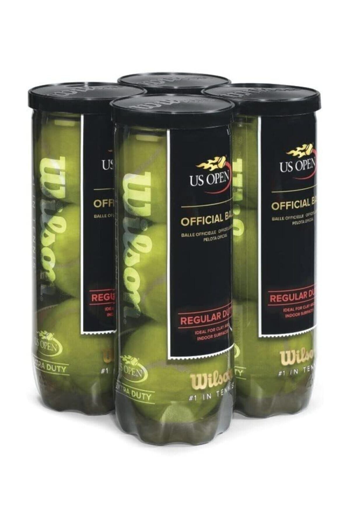 توپ تنیس سبز 4 جعبه US بسته بندی خلاء باز Wilson