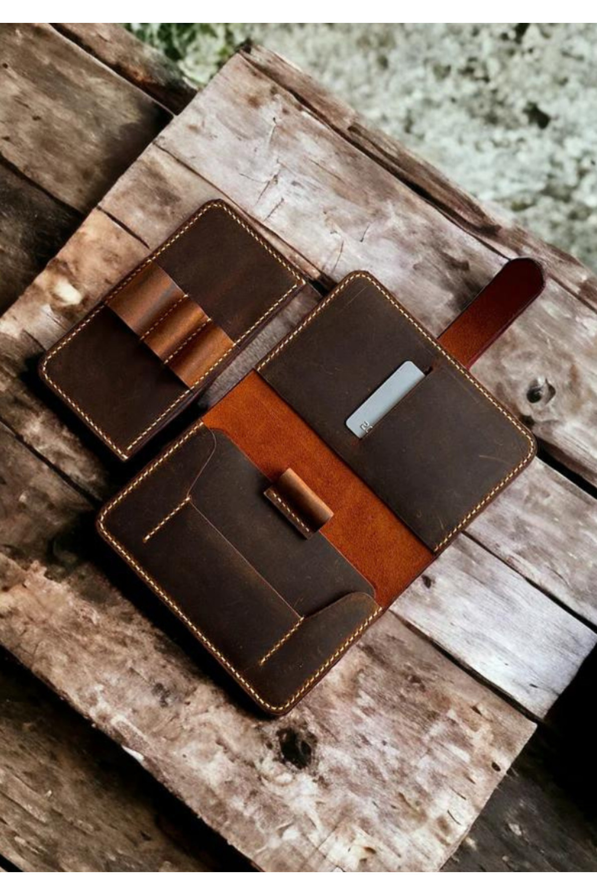 کیف پول مردانه آبی سرمه ای Safir Leather | NotDefteriPasaportCüzdan اورجینال - تصویر 2