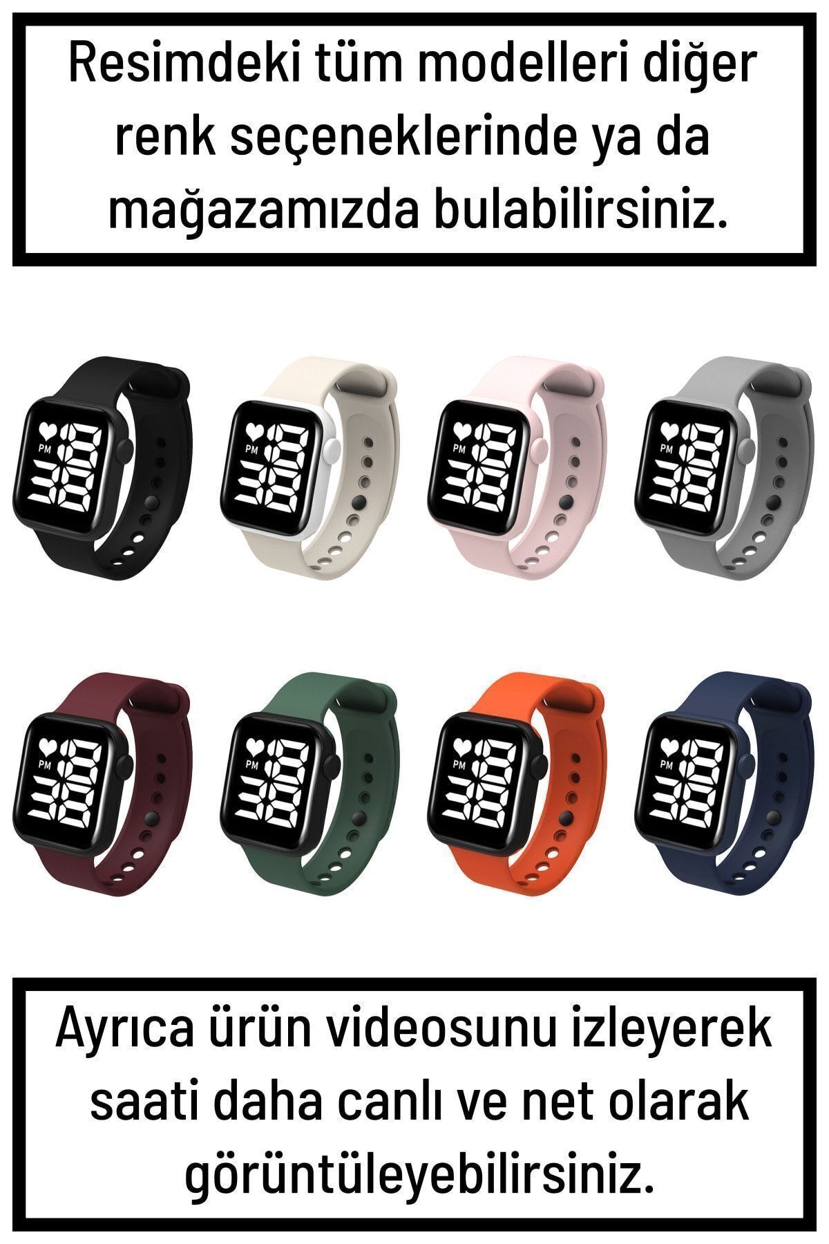 Q-TİME-Waterproof Digital Children's and Teenager's Watch with Touch Button LED Display (Black) Not Smart Watch 5
