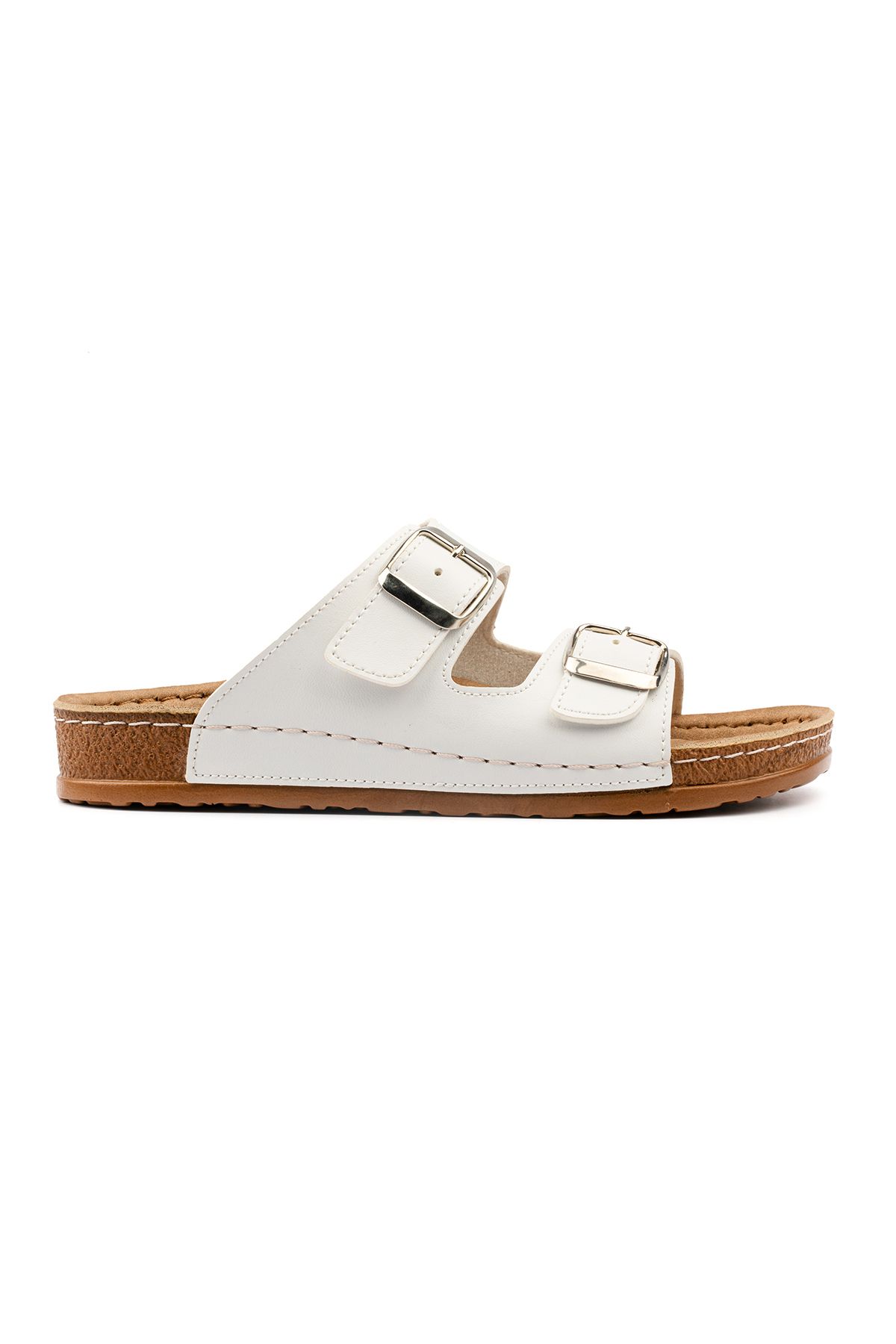 POLOMİA-Polomia Maria Flexible Double Buckle Comfort Comfortable Women's Daily Slippers 3