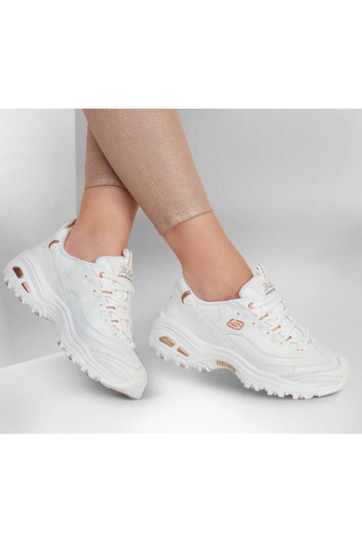 Skechers D Lites Fresh White Gold Women s Sneakers 11931 Wtrg Trendyol