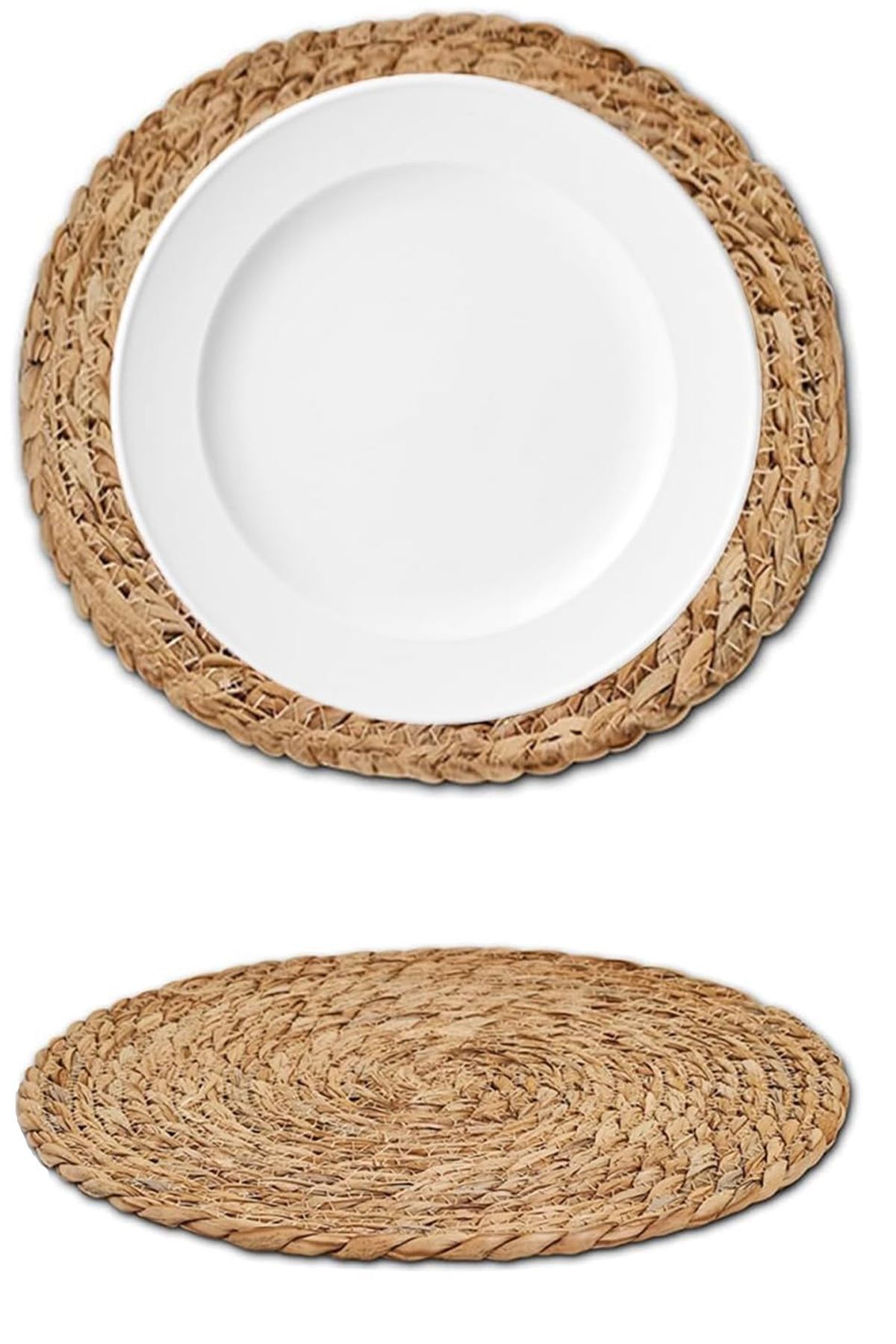 CNTG Design-4 Pcs Wicker Plate Mesh American Serving Plate Pan Pot Coaster Tableware Serving Presentation 4