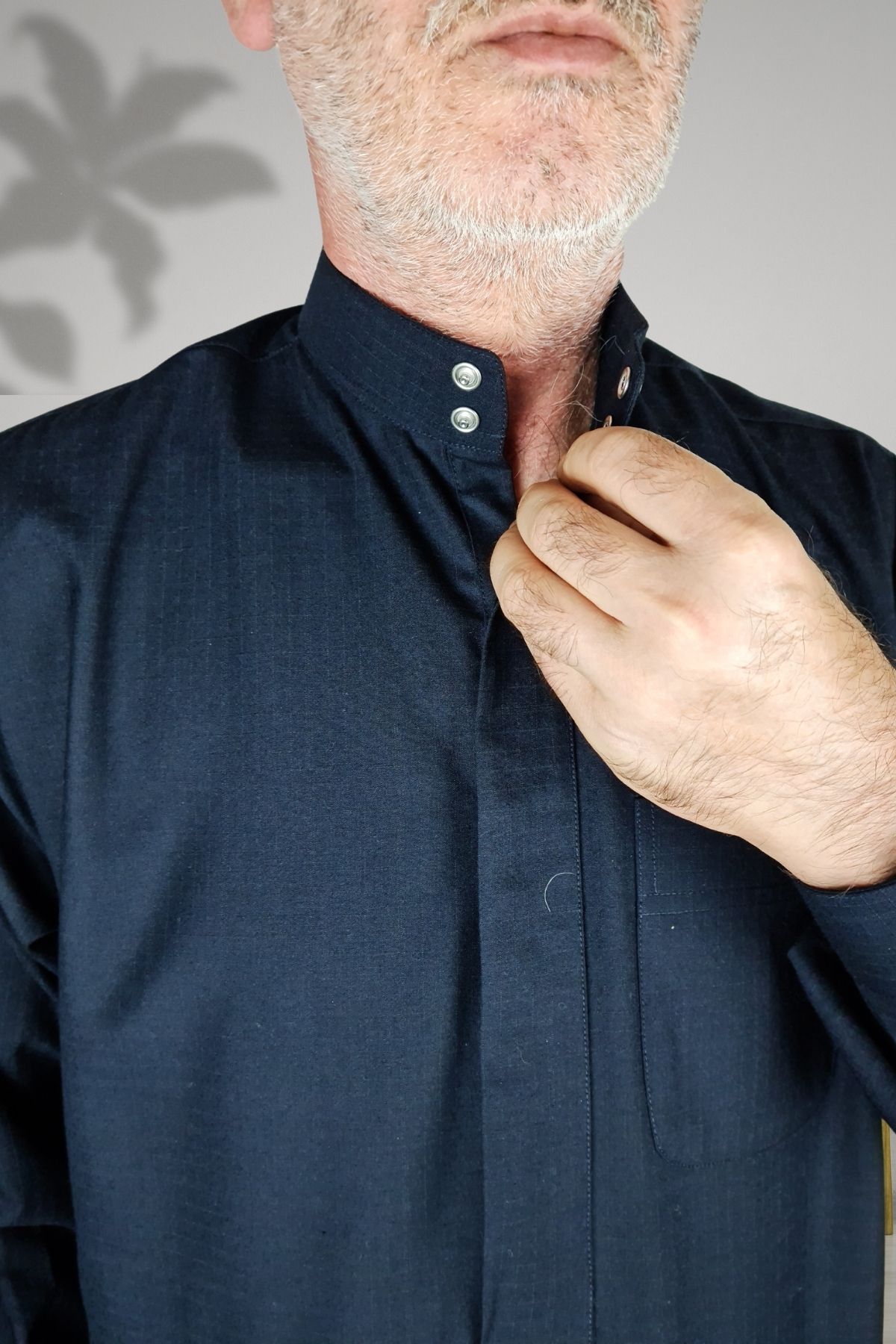 Royal Attire-Hajj Umrah Clothes - Prayer Cubic with Hidden Button and Long Sleeve Detail, Buttoned Pocket 8
