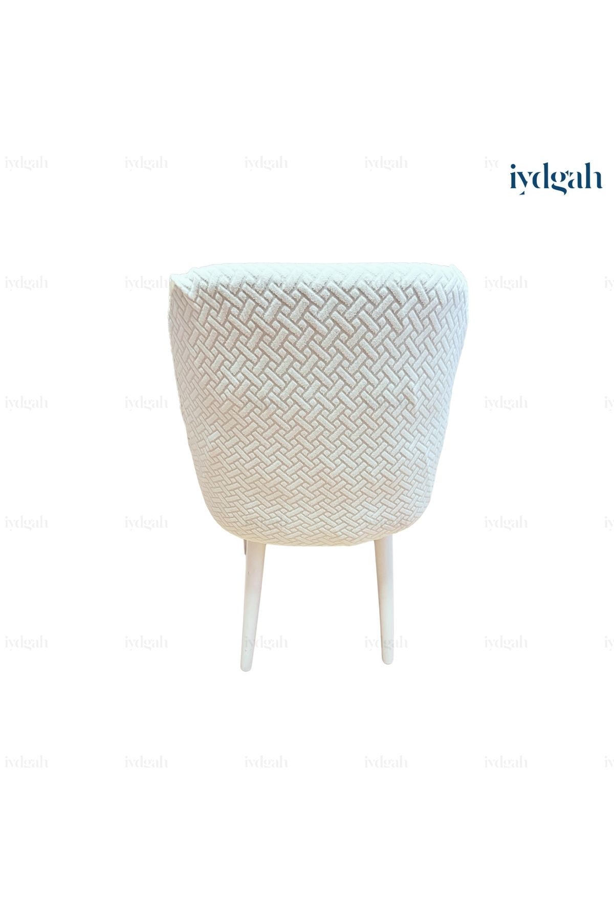 IYDGAH-Large Oval Brick Patterned Chair - Wicker Pattern, Elastic, 1 Piece Cream 3