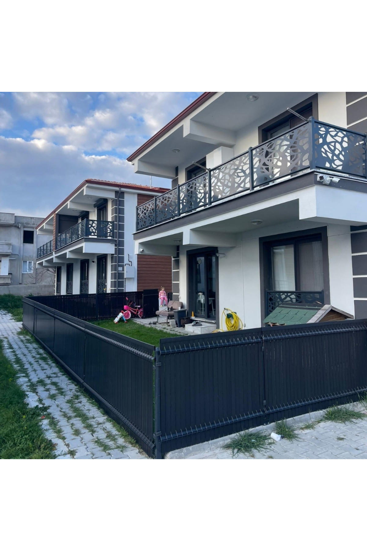 Bahçe Çiti Kaplama Bahçe Çiti Seperatörü Euro Panel Tel Kaplama Düz Model Antrasit 5