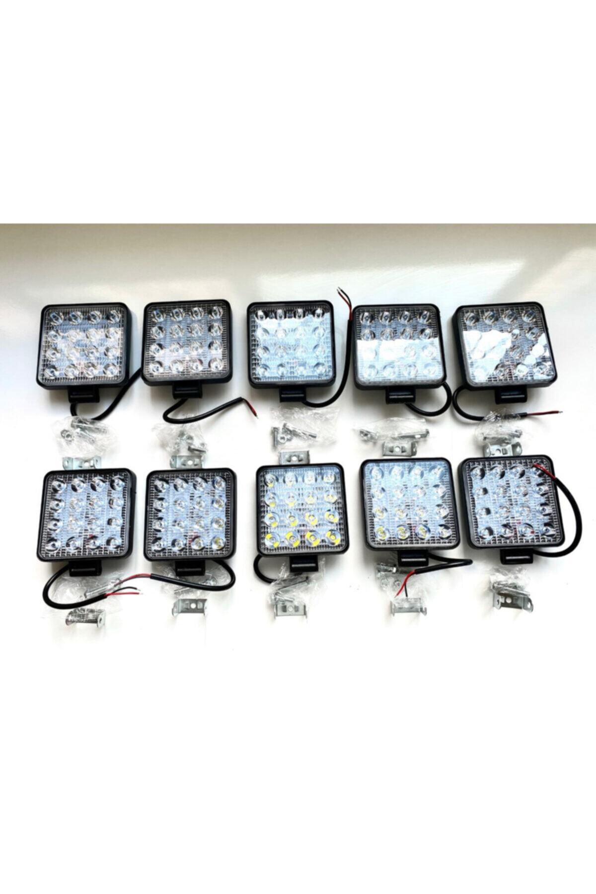 First Led Projektör Off Road Çalışma Sis Lambası 16 Kare Power Led 10 Adet