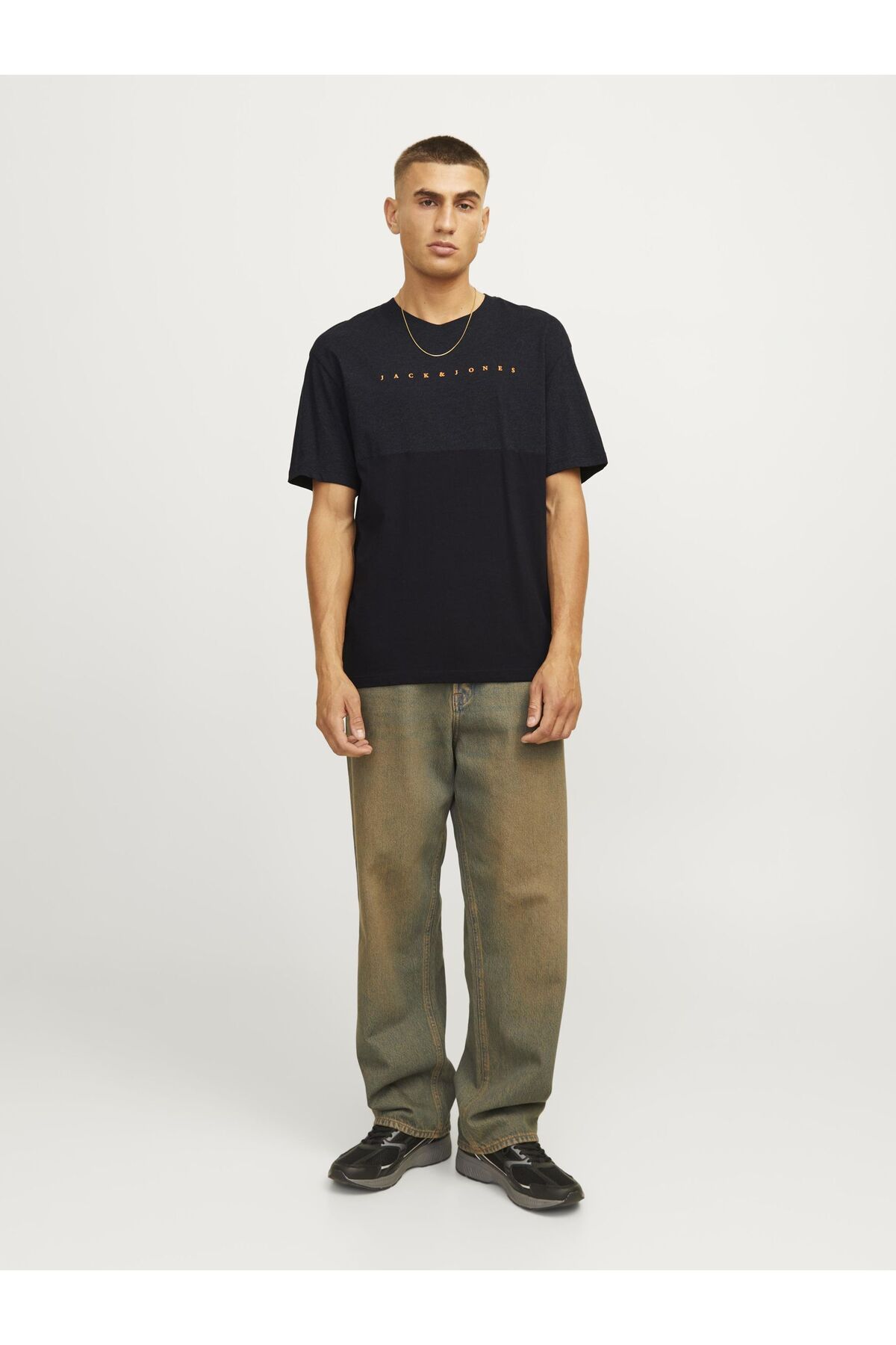 تیشرت مردانه مشکی جک اند جونز | 12256788 اورجینال - تصویر 4