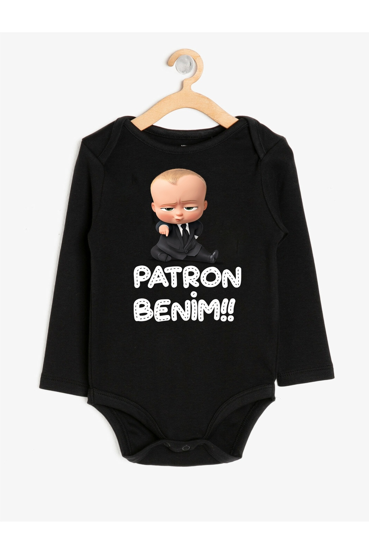 venüsdijital Patron Benim Baskılı Bebek Body Zıbın