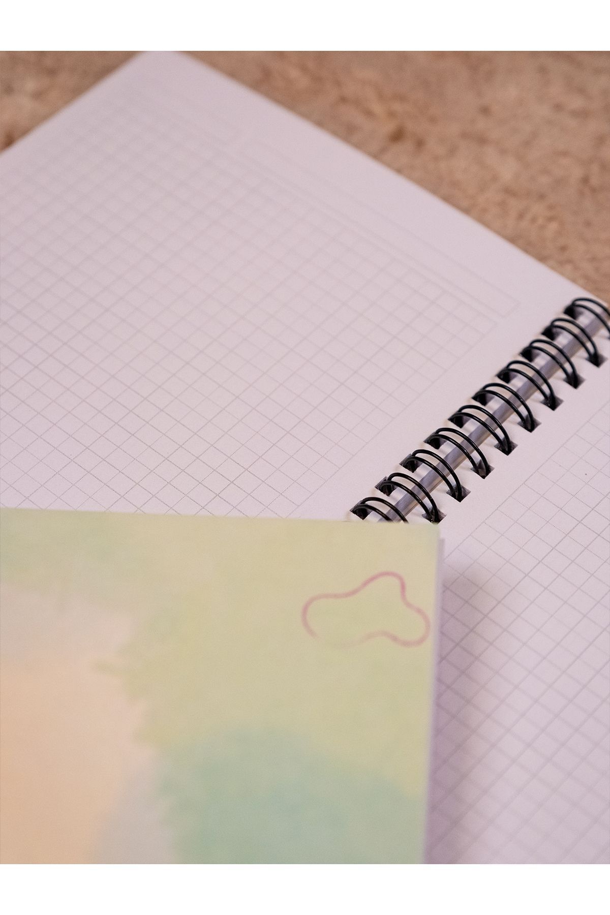 Fobinote-Spiral School Notebook 80 sheets Set of 4 - A5 Size Checkered Notebook 7