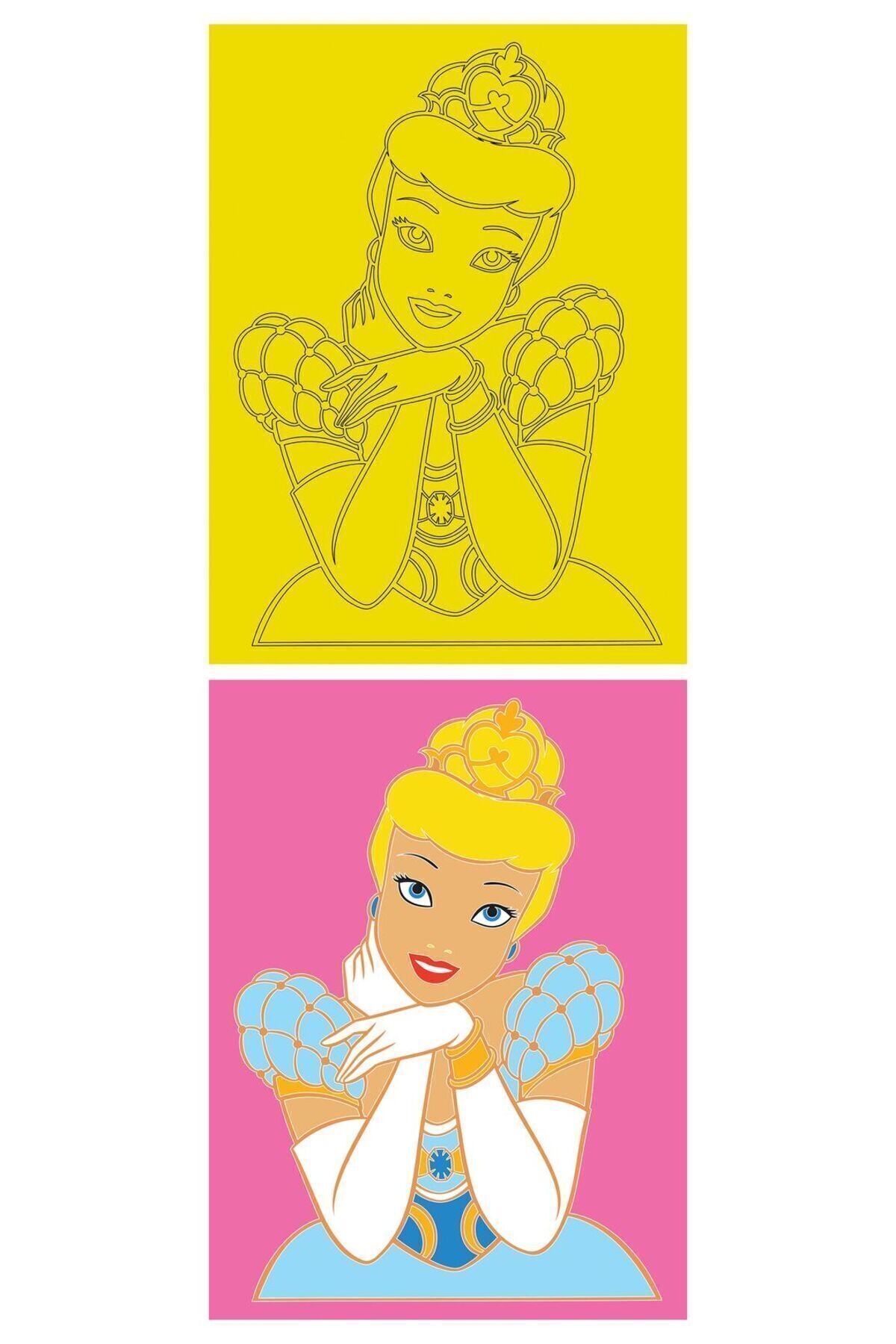 دیزنی پرنسس ۵ تکه سایز بزرگ A4 – ست کارت نقاشی با شن دخترانه، قلعه قرمز KB-D-054