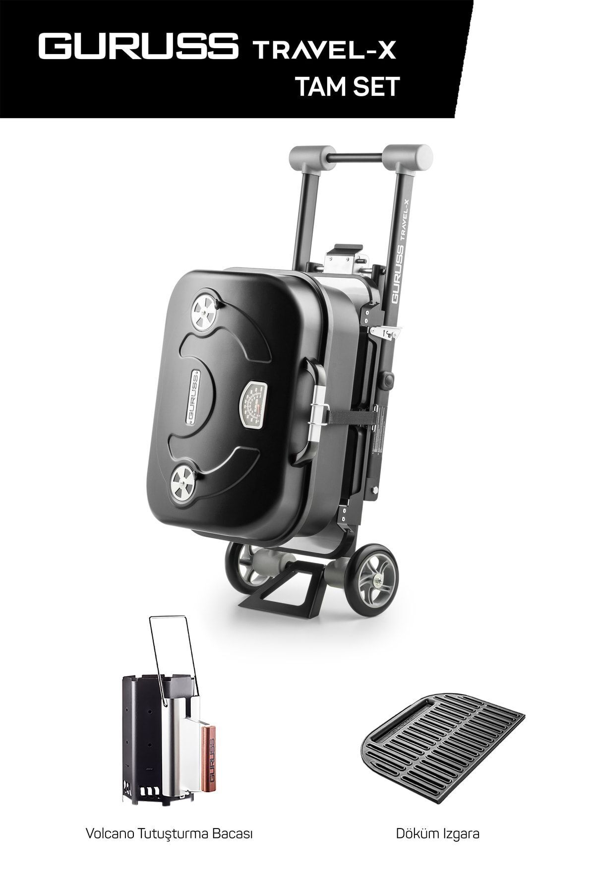 Travel-x Taşınabilir Mangal Tam Set Siyah