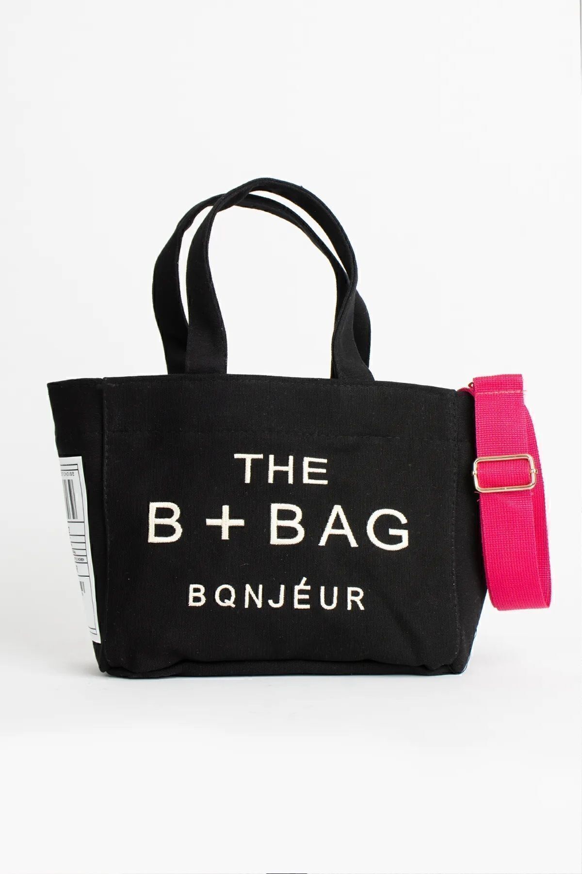the b bag pink long strap canvas fabric shoulder bag