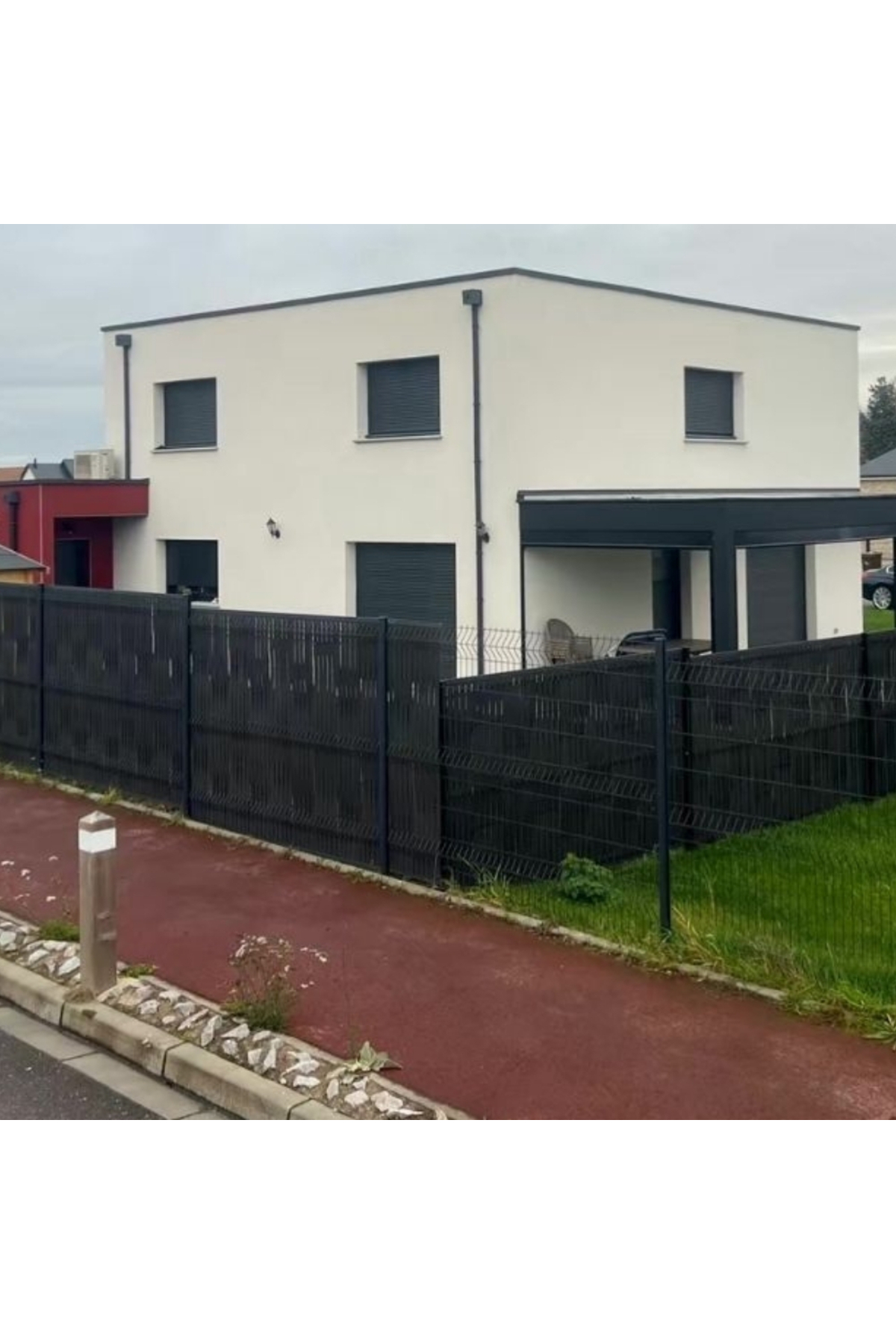 Bahçe Çiti Kaplama Bahçe Çiti Seperatörü Euro Panel Tel Kaplama Düz Model Antrasit 3