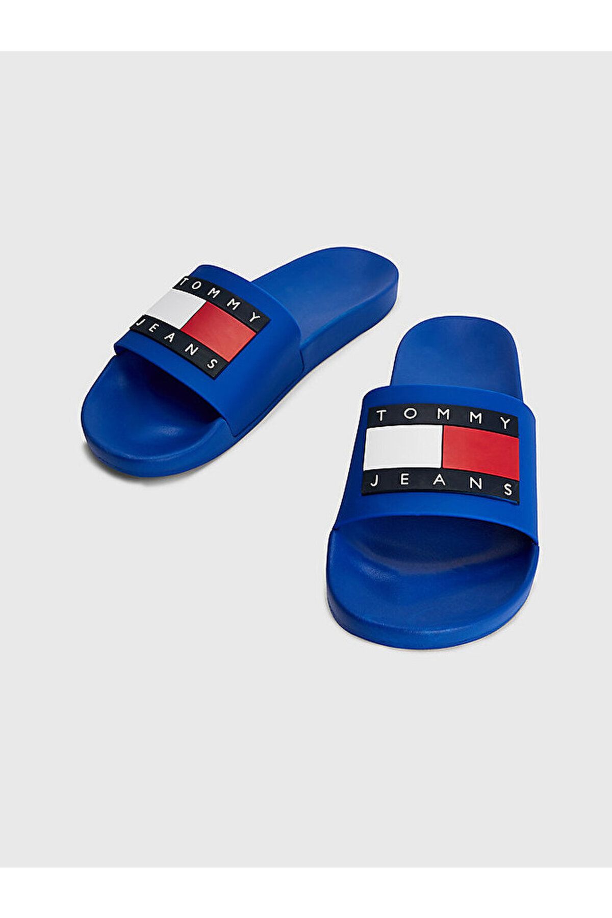 دمپایی آبی مردانه آرم برند آقایان Eva Base County Ticking لاستیک ترموپلاستیک مخلوط Saya Blue TE Tommy Hilfiger