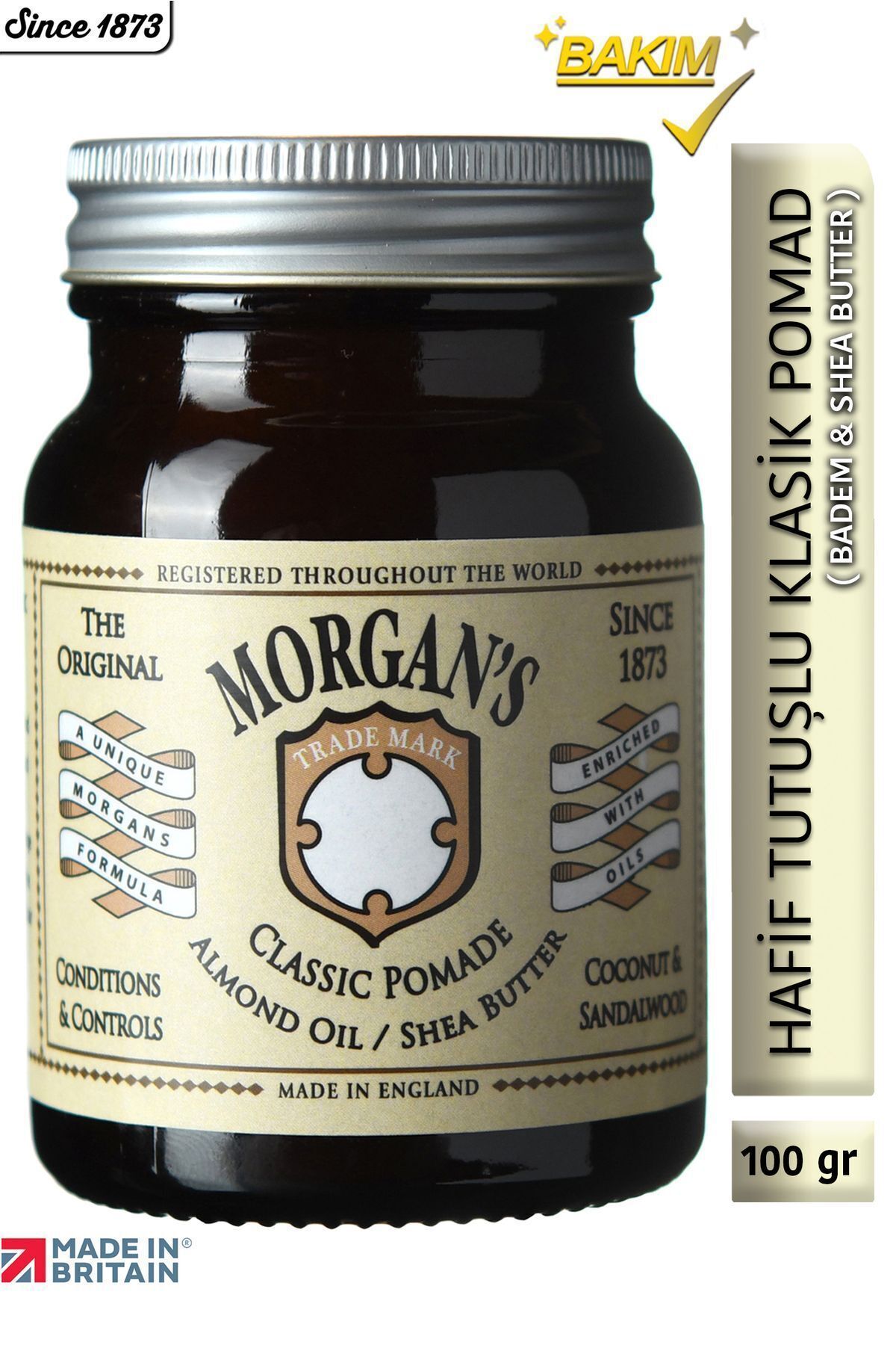 کره شی باتر کلاسیک مورگان - پوماد با ظاهر طبیعی (برچسب کرم) 100 گرم Morgan's Pomade