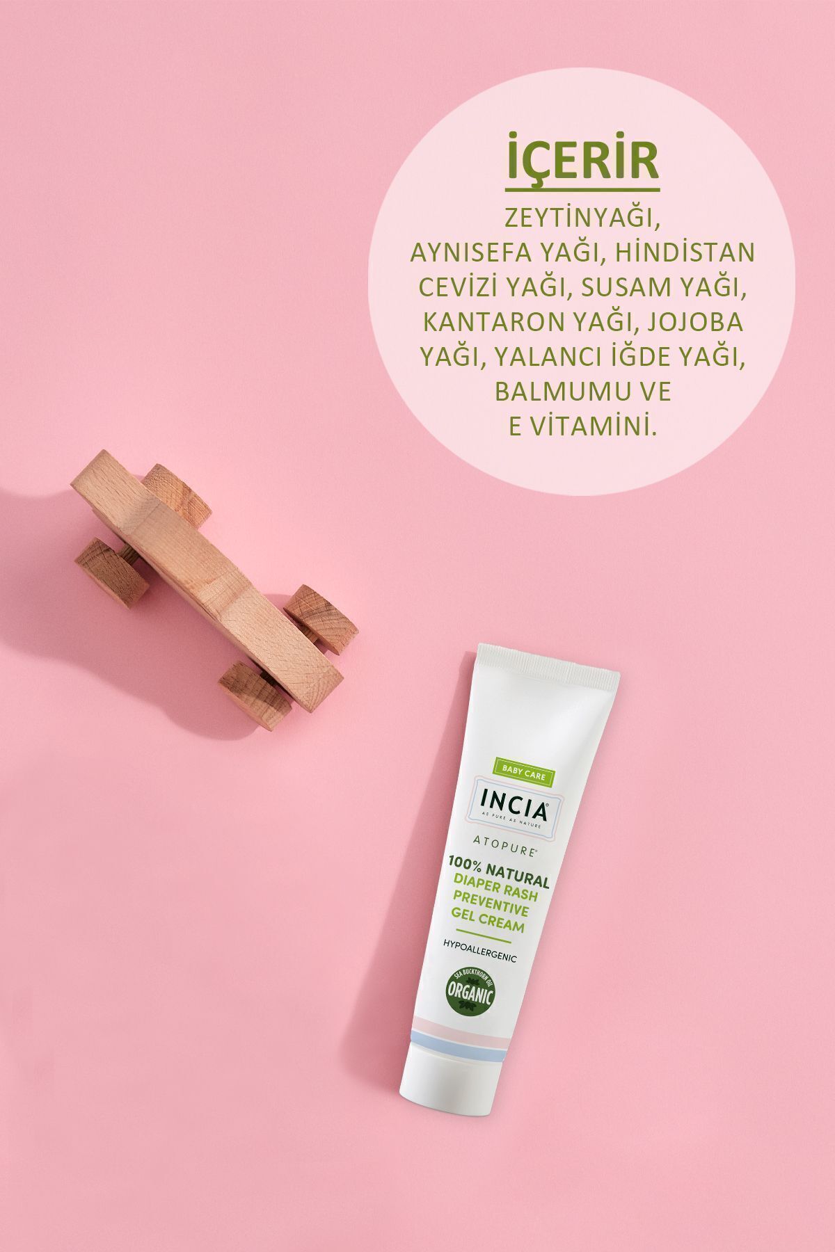 %100 Doğal Pişik Önleyici Jel Krem Organik Yalancı İğde Bakım Kremi Bitkisel 60 ml