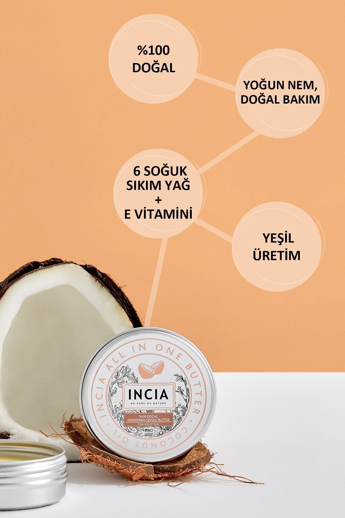 Incia-50 ml Butter Intensive Moisturizing Cream - 100% Natural, Coconut, Organic Vegan 5