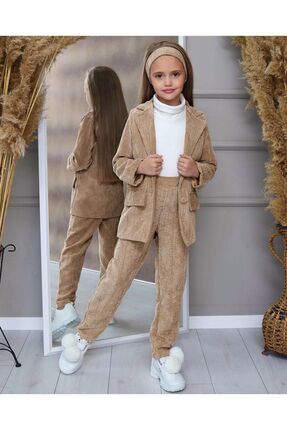 Kids Fitilli Ceket Pantolon Kız Çocuk Takım