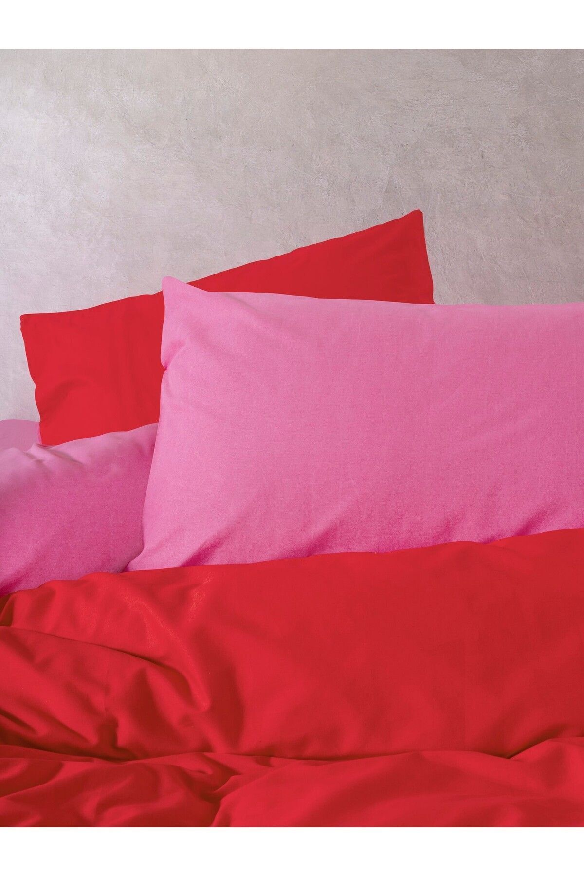 Cozy Home-Σετ Παπλωματοθήκη Μονό Popping Colors - Sage, Red & Fuchsia 3