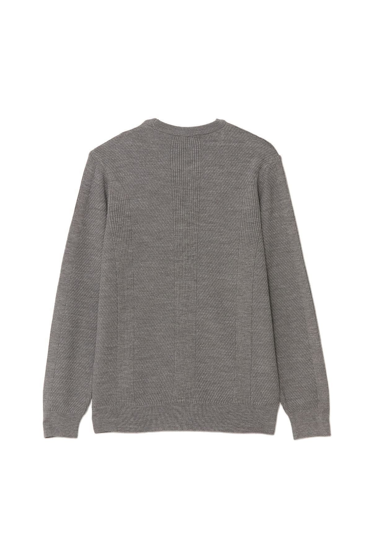 بافت و پلیور مردانه خاکستری ال سی وایکیکی | W4DH91Z8 اورجینال - تصویر 6