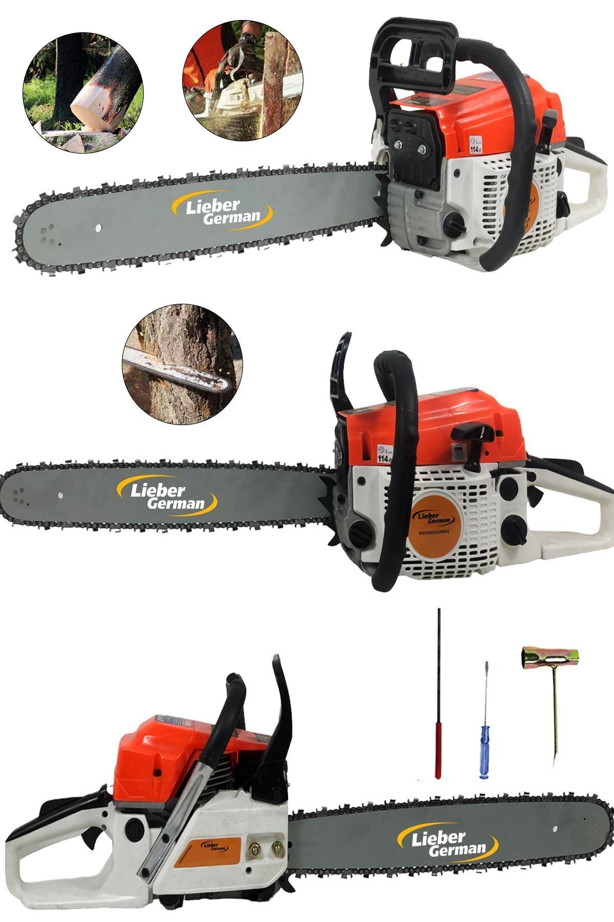 Lieber German Alman Gth5900 Profesyonel 2.1 Hp 52 Cc Benzinli Odun