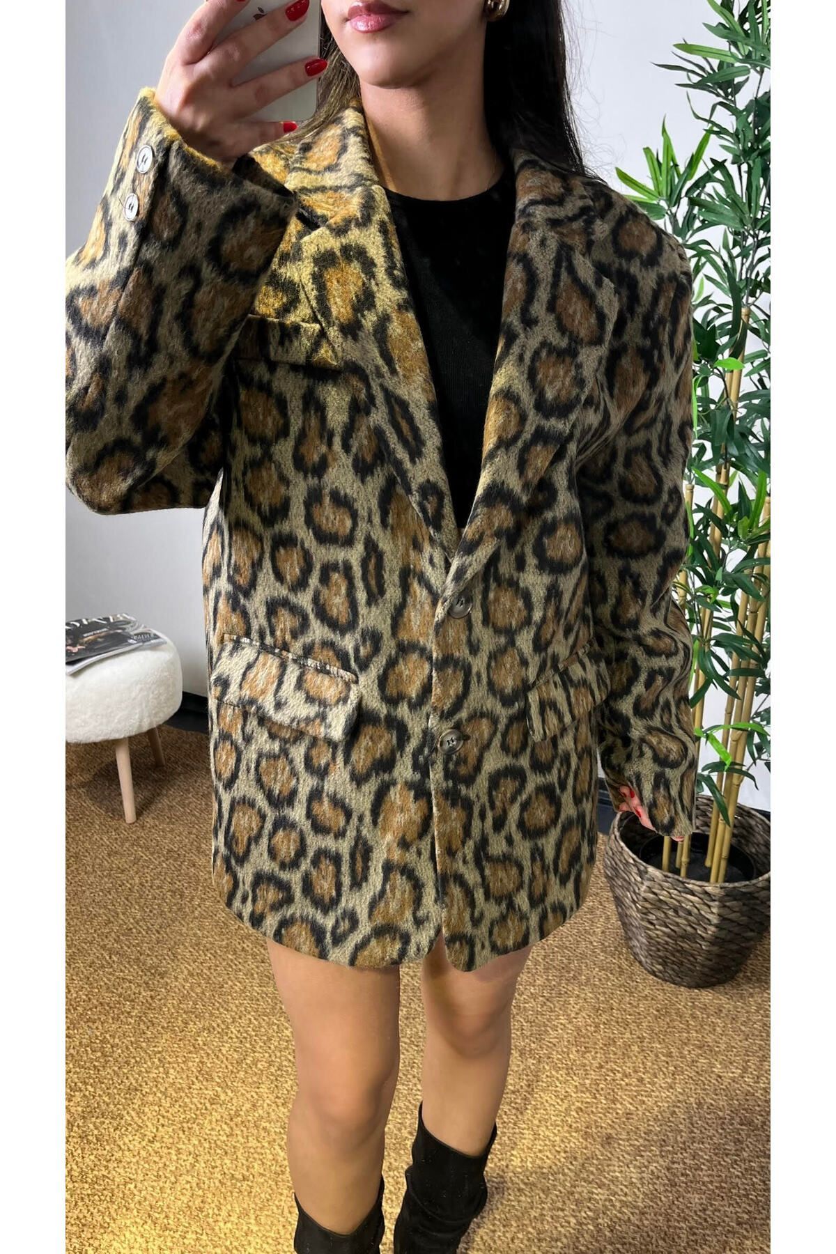 New look leopard blazer top