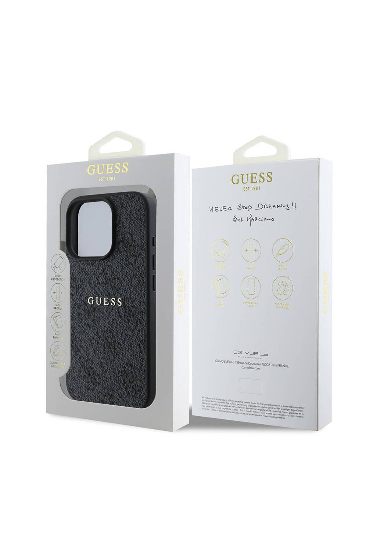 iPhone 16 Pro Guess Lisanslı Magsafe Uyumlu 4G Desenli Kılıf - Siyah