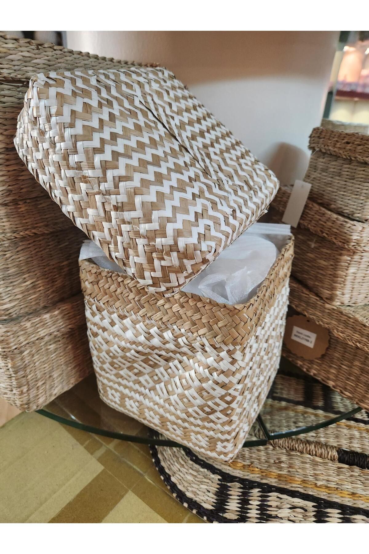 KANCAEV-White Large Square Basket - Soft Body with Lid 3