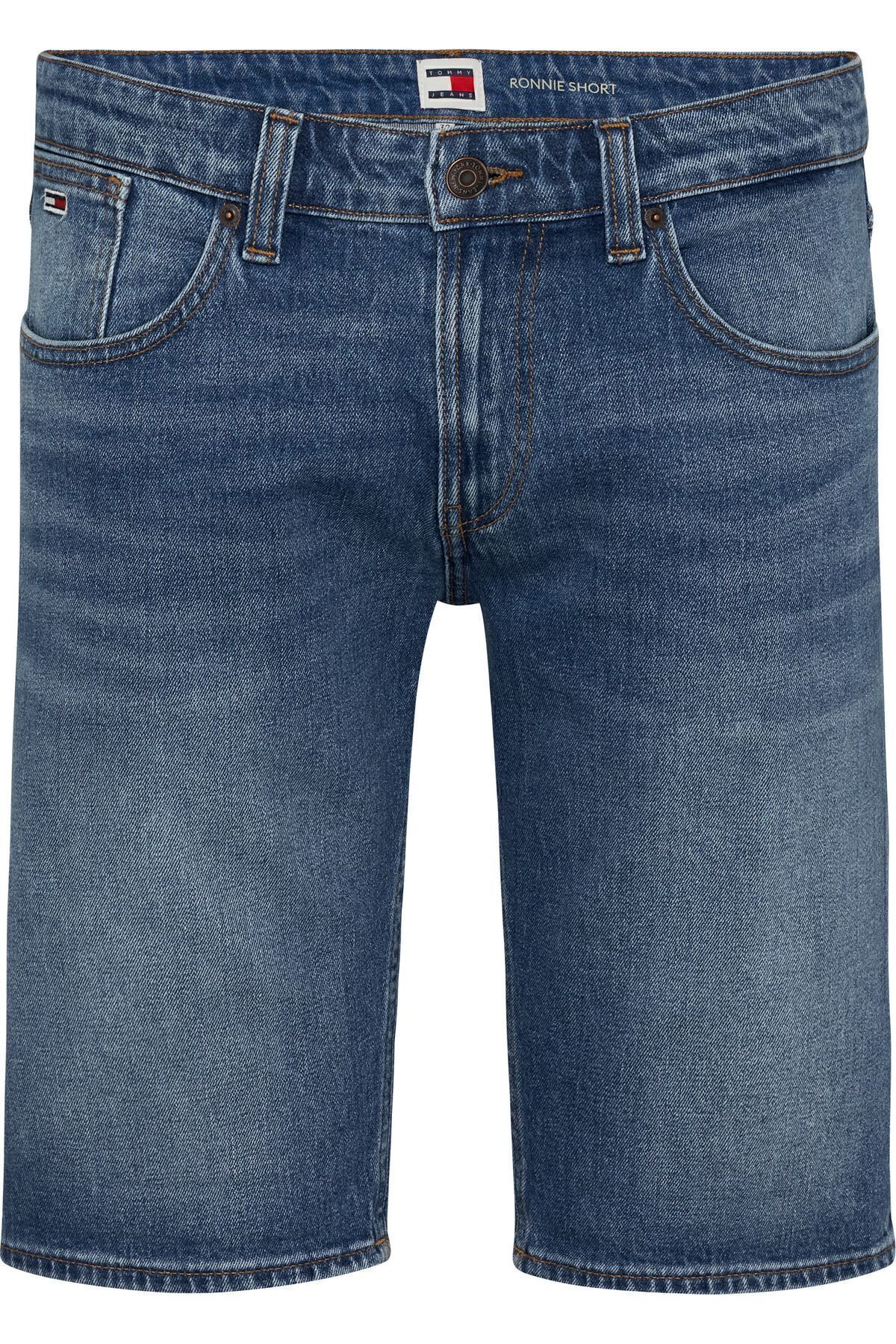Tommy Hilfiger Erkek Marka Logolu k Gorunu lu K sa Kapri Pantolon Denim Mavi Kapri Dm0dm18792 1a5