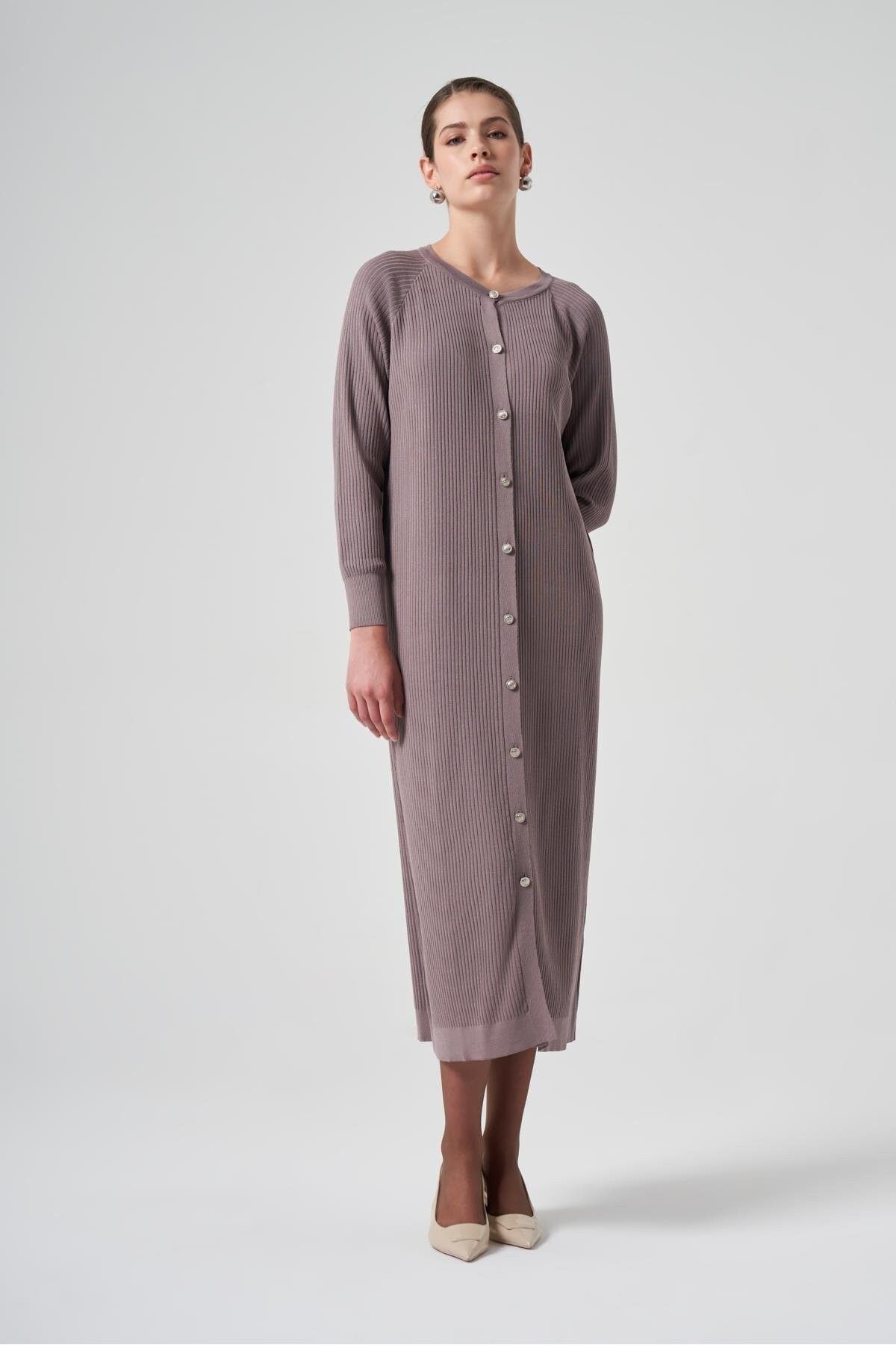 Nuss-Long Corded Mercerized Cardigan - Basic Model 2