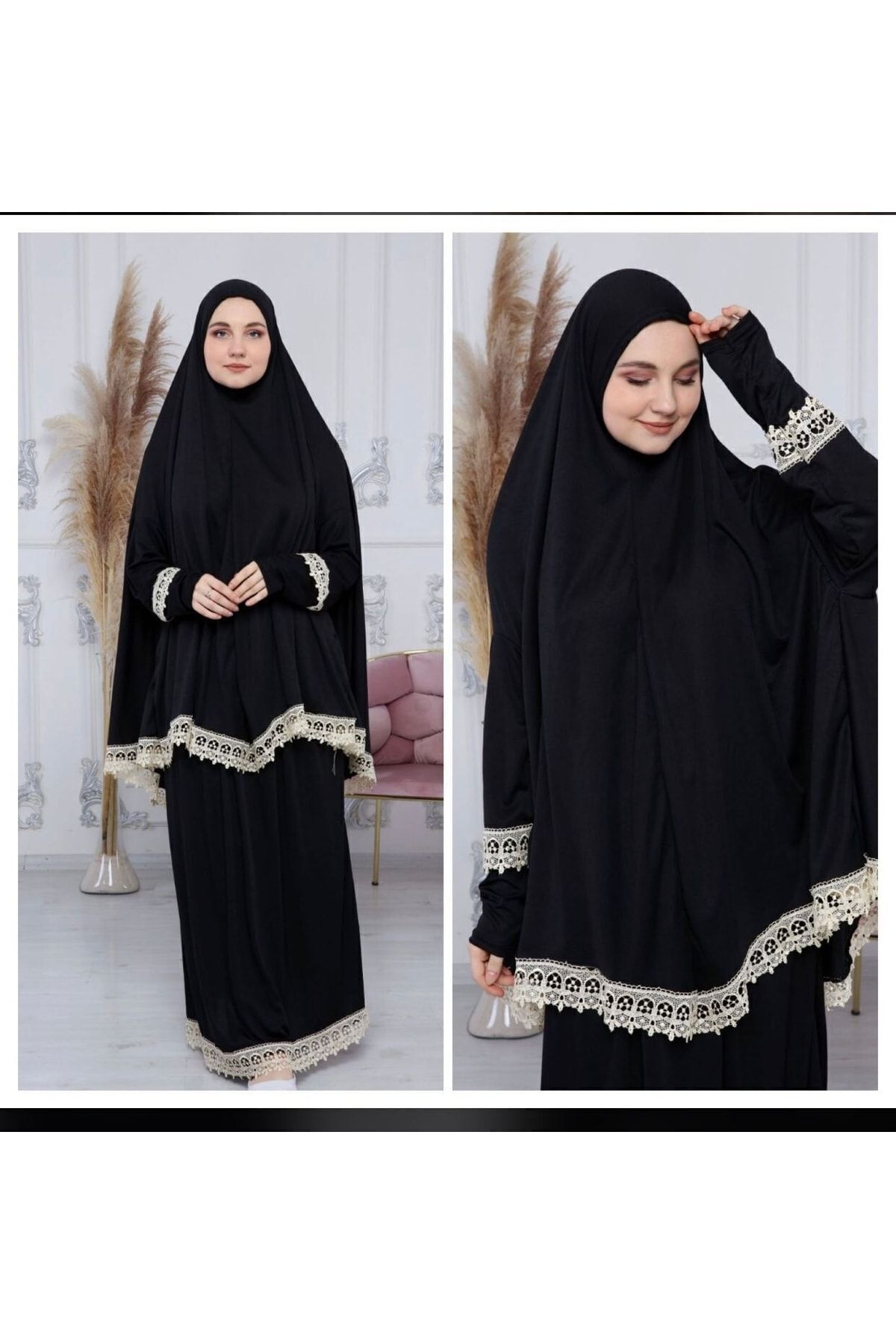 seasonal two piece womens hijab embroidered prayer dress sweat proof prayer wear