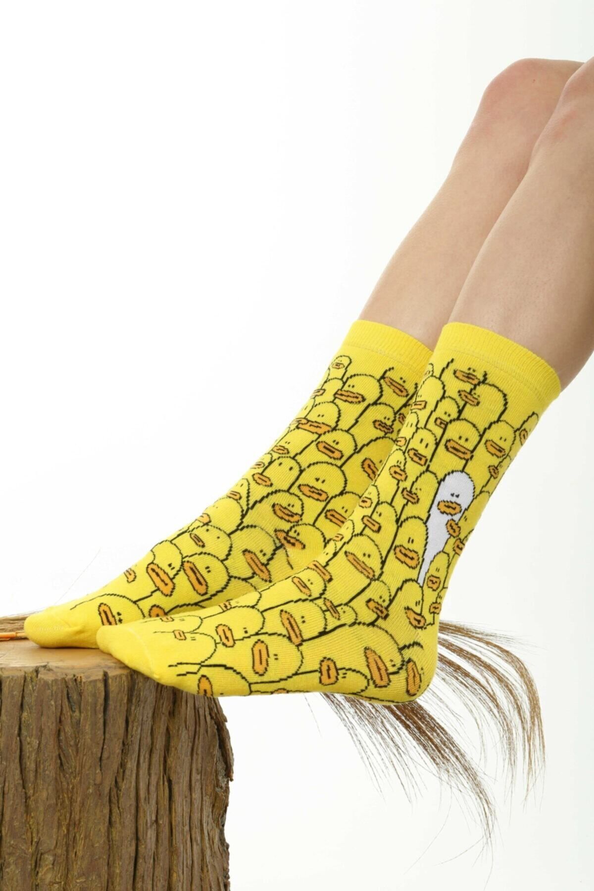 Socks Tunnel-Colorful Yellow Socks with Duck Pattern 2